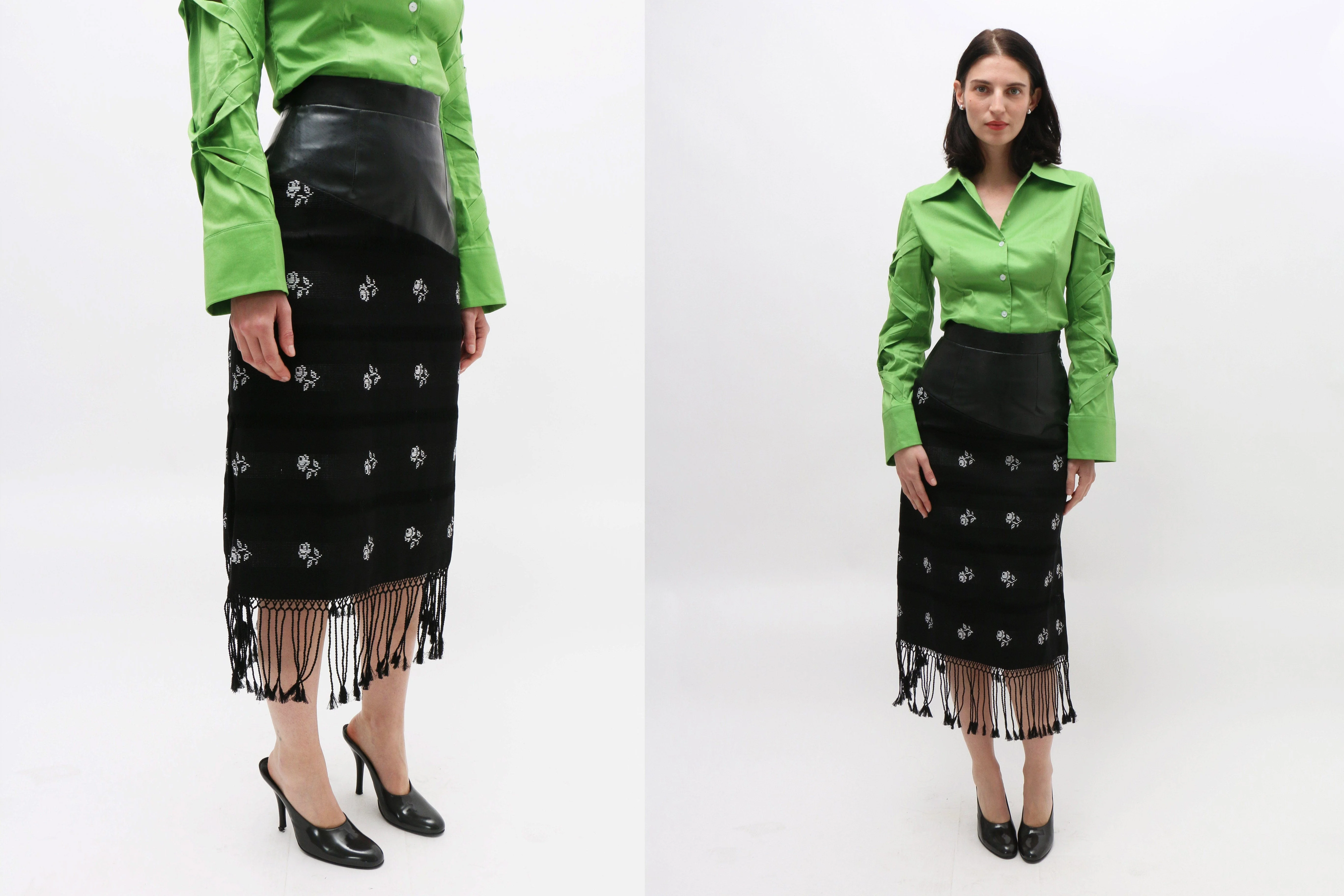 Mozhdeh Matin Handwoven Fringe Skirt - Image 3