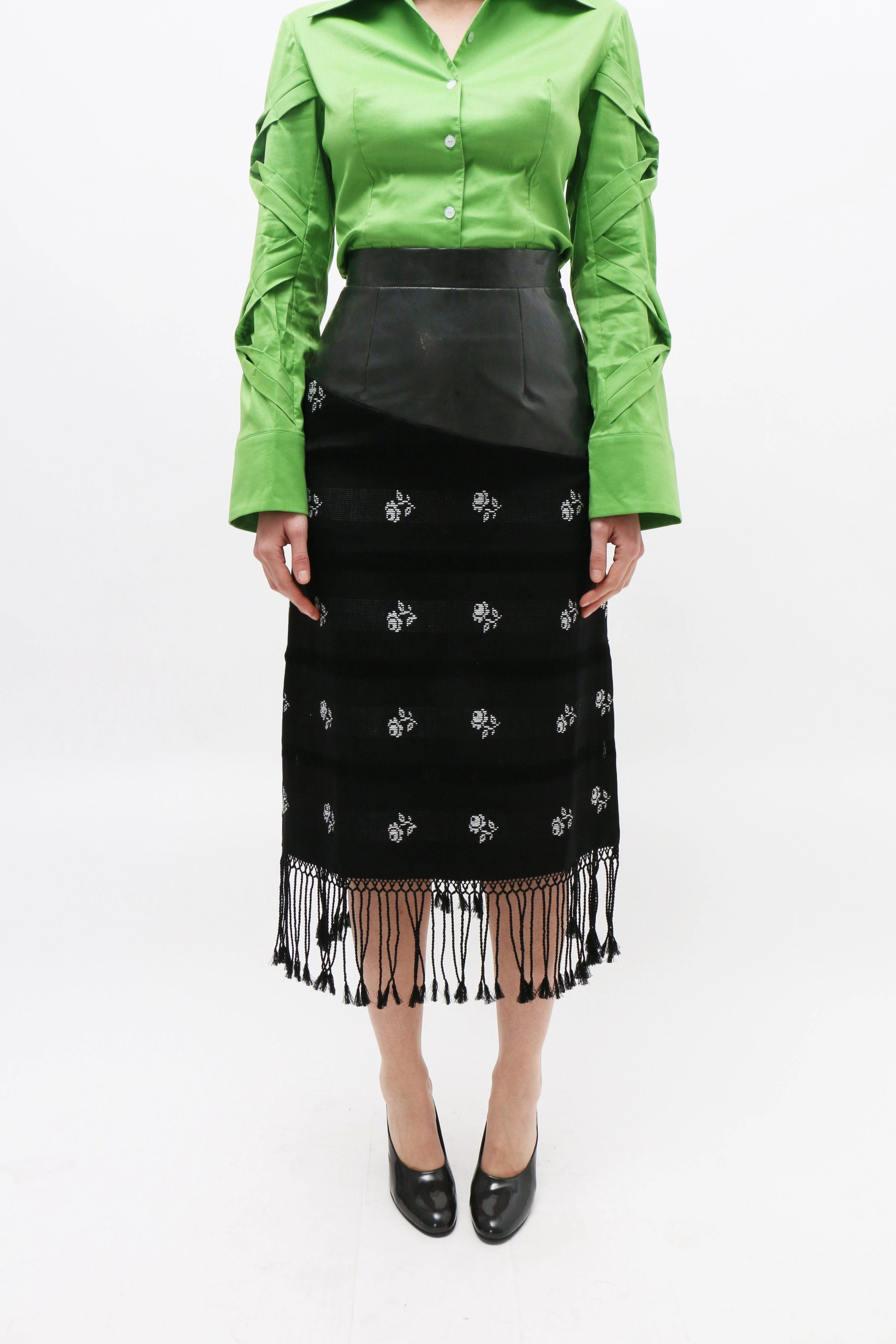 Mozhdeh Matin Handwoven Fringe Skirt - Image 4