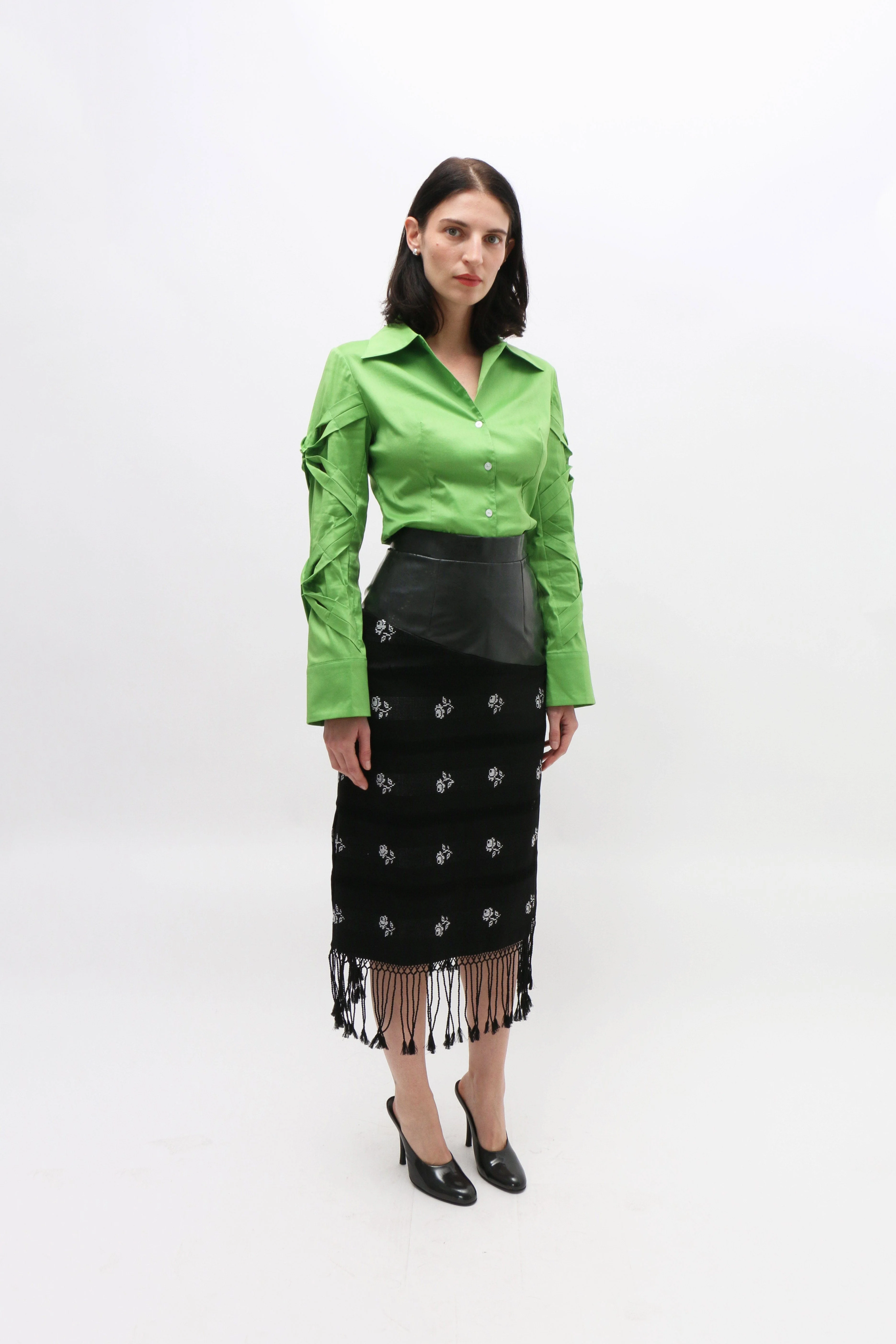 Mozhdeh Matin Handwoven Fringe Skirt - Image 5