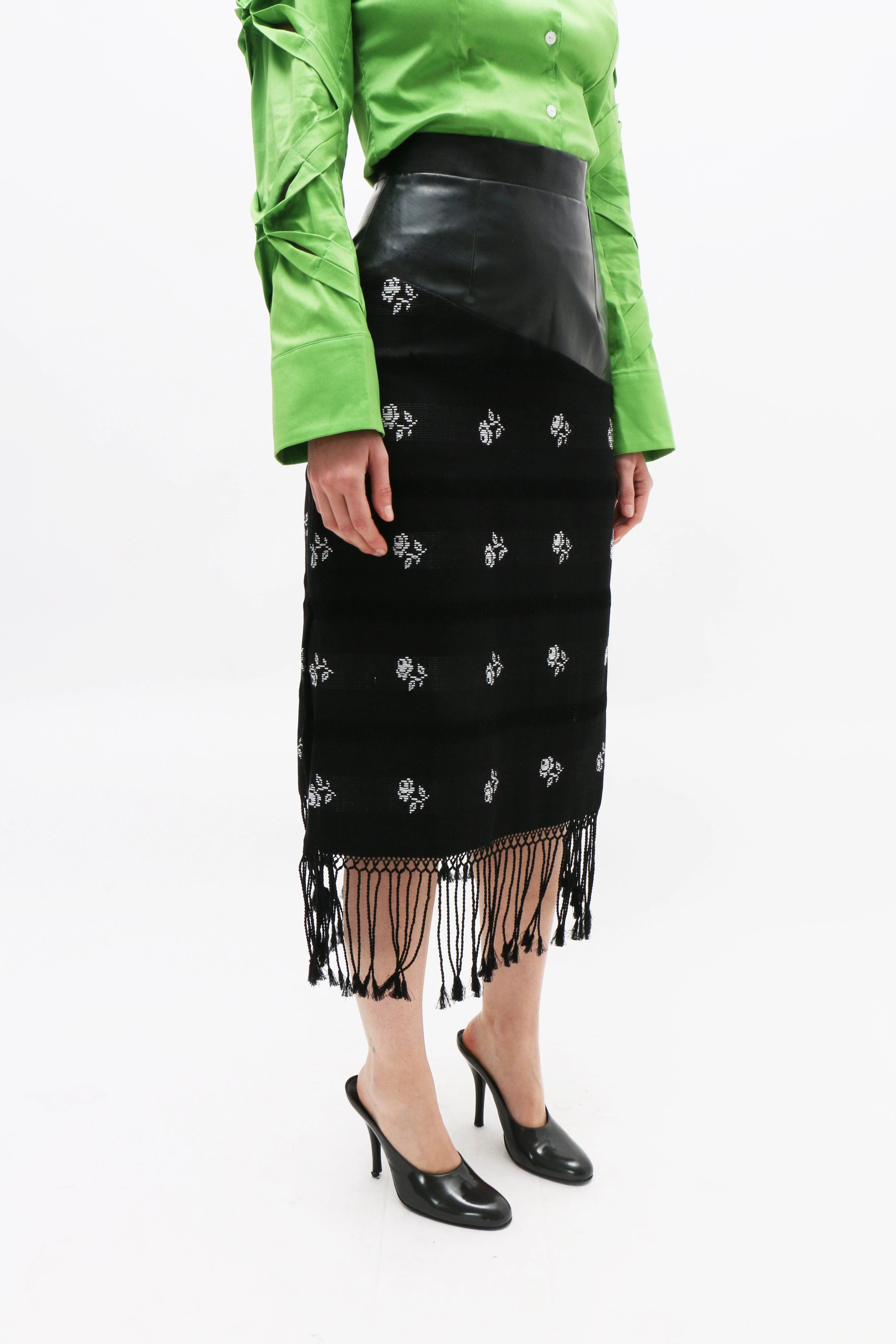 Mozhdeh Matin Handwoven Fringe Skirt - Image 6