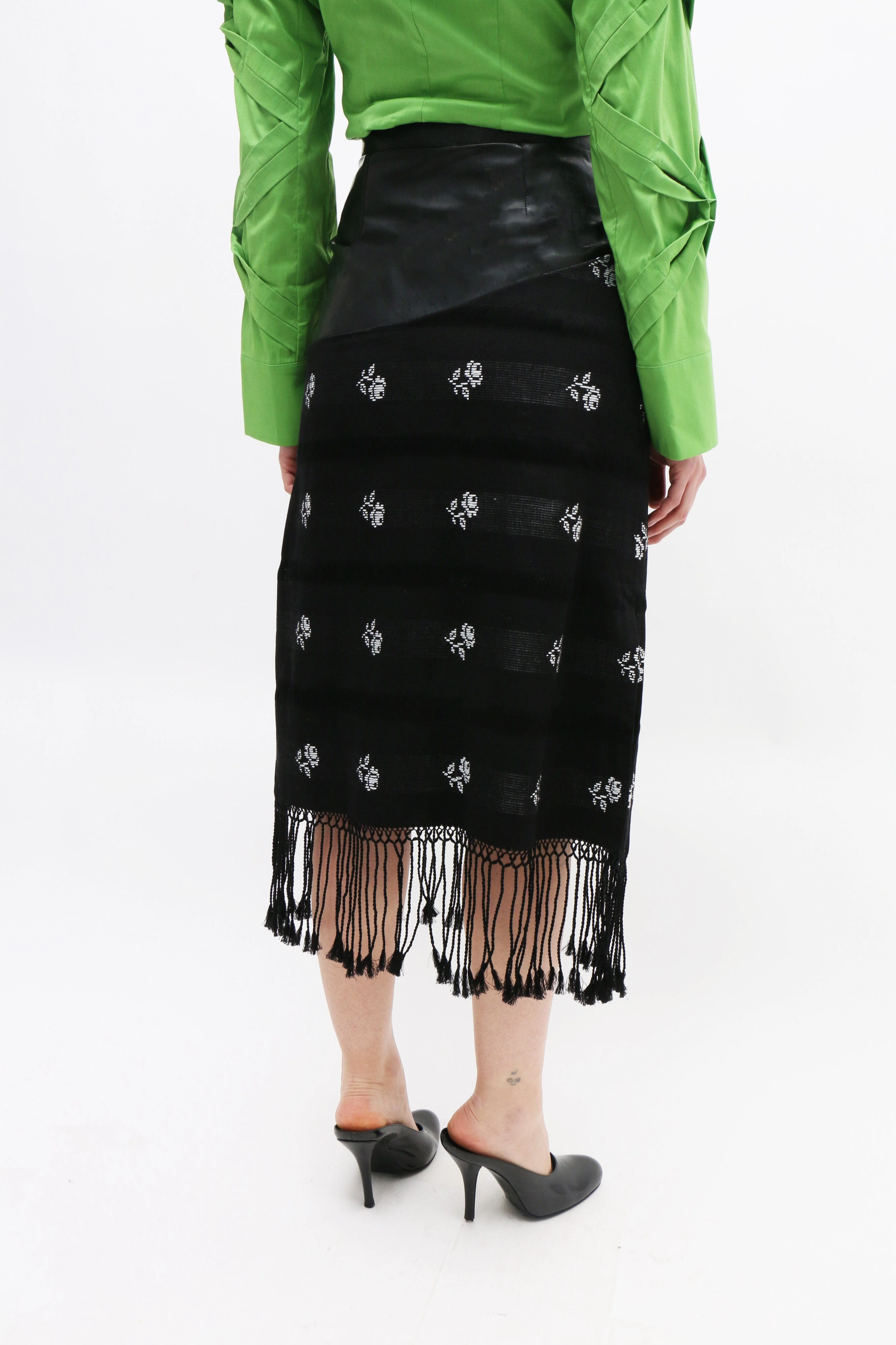 Mozhdeh Matin Handwoven Fringe Skirt - Image 7