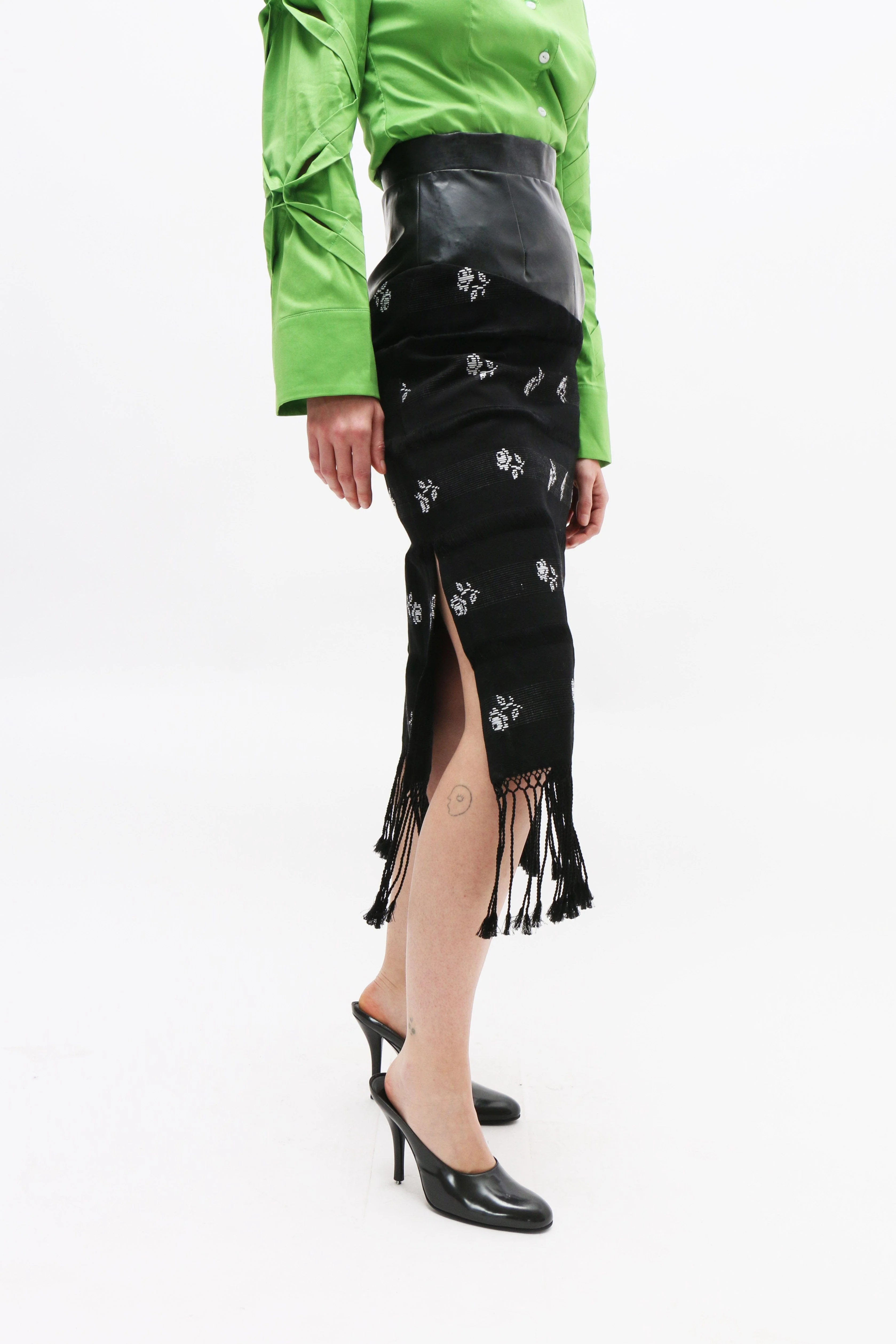 Mozhdeh Matin Handwoven Fringe Skirt - Image 8