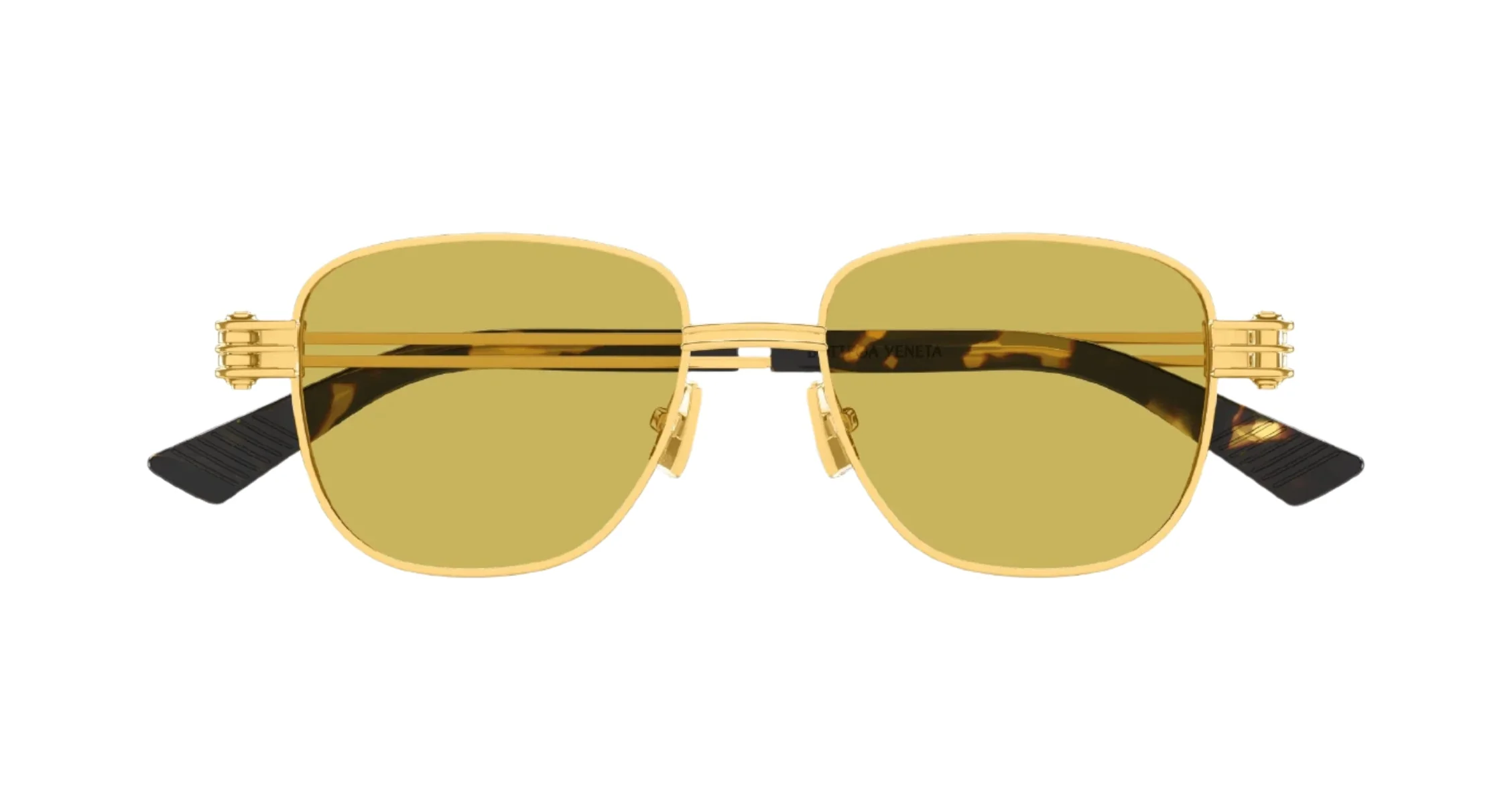 Bottega Veneta Metal Square Sunglasses - Gold/Yellow - Image 2