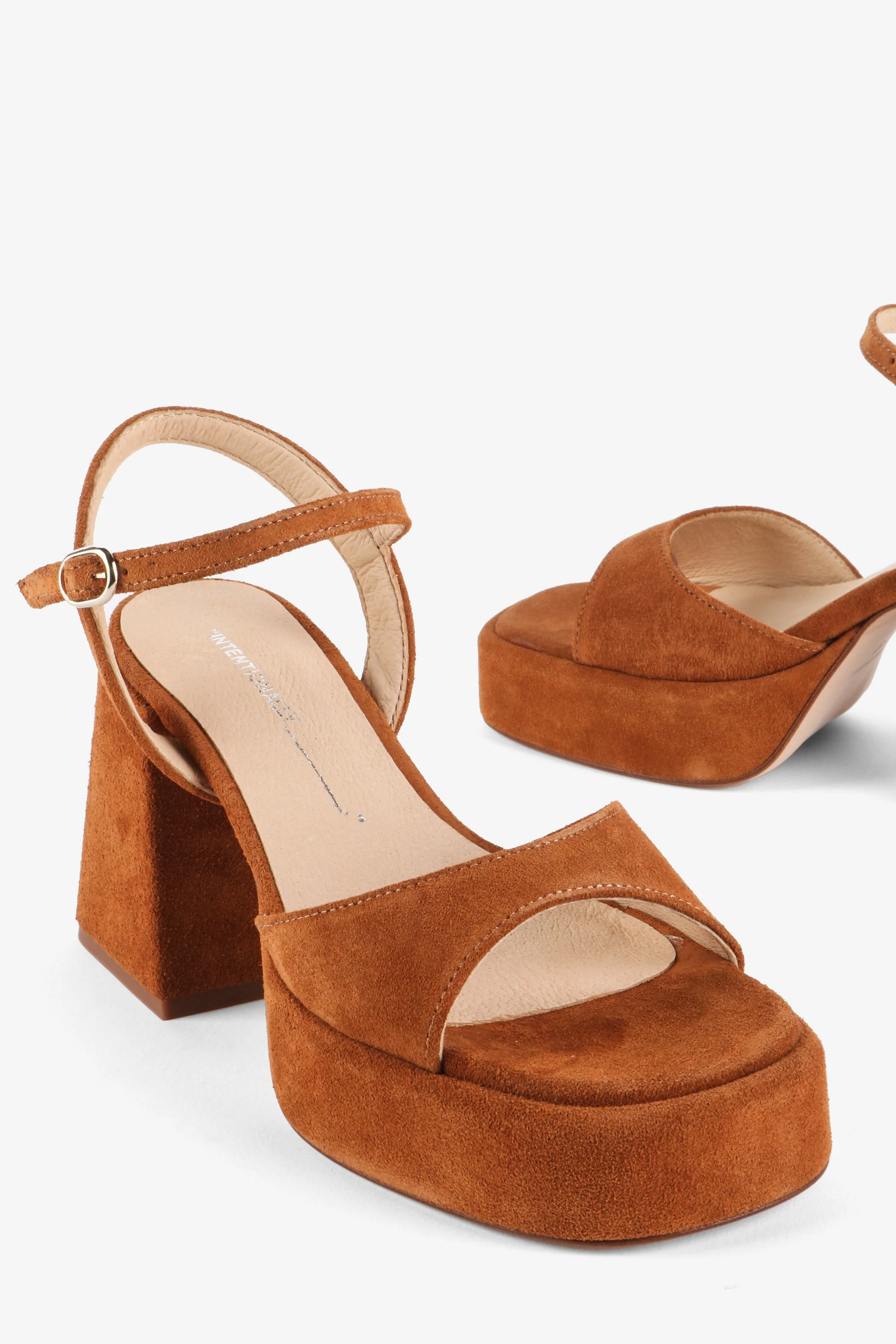 "INTENTIONALLY __________." Tune Platform Slingback Heel - Chestnut - Image 3