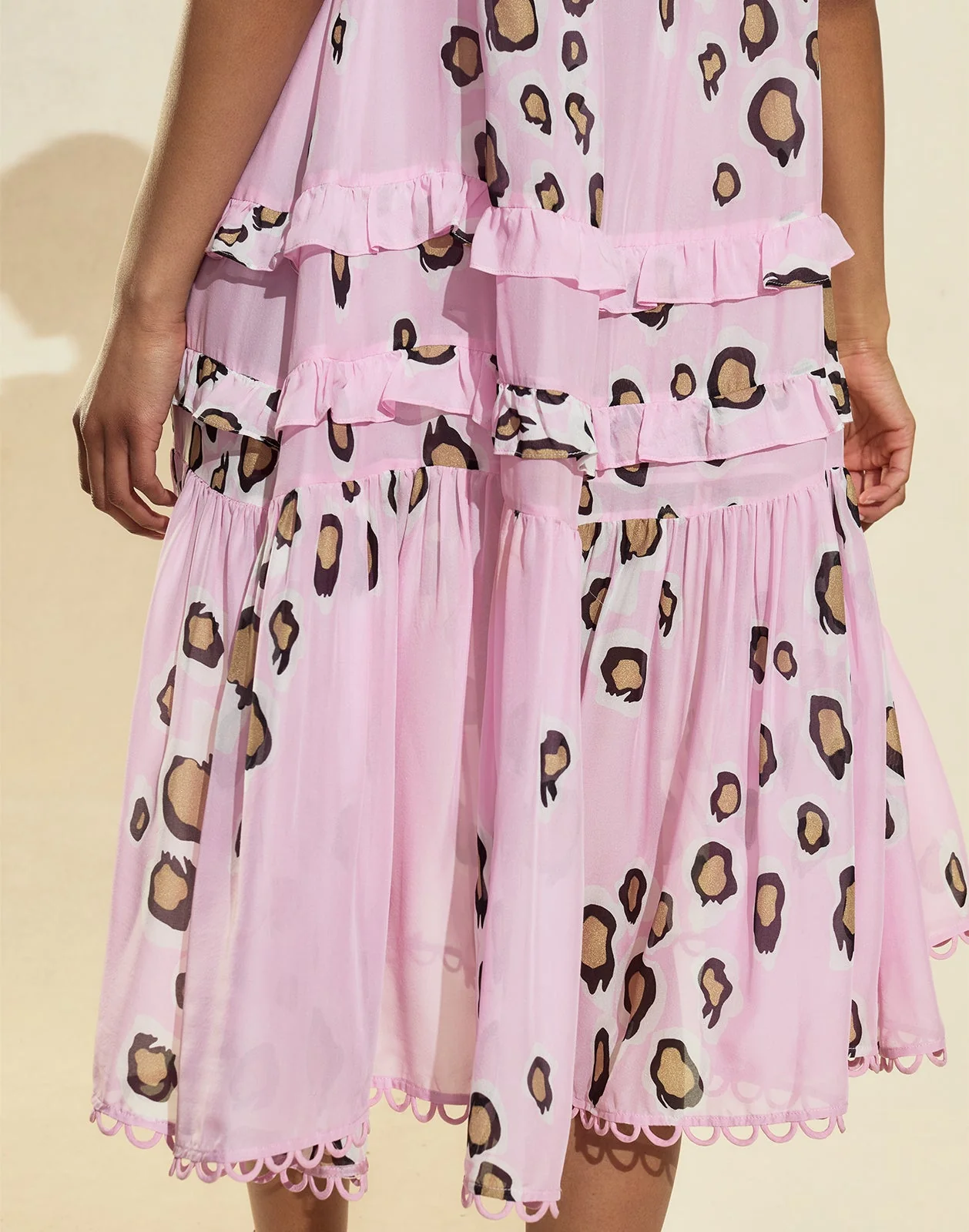 Cynthia Rowley Amalfi Sleeveless Midi Dress - Pink/Gold - Image 3