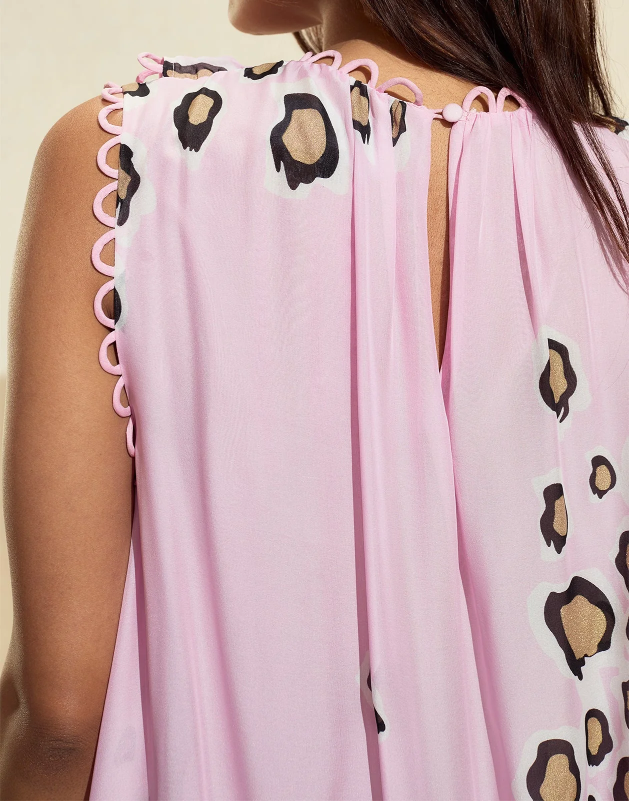 Cynthia Rowley Amalfi Sleeveless Midi Dress - Pink/Gold - Image 5