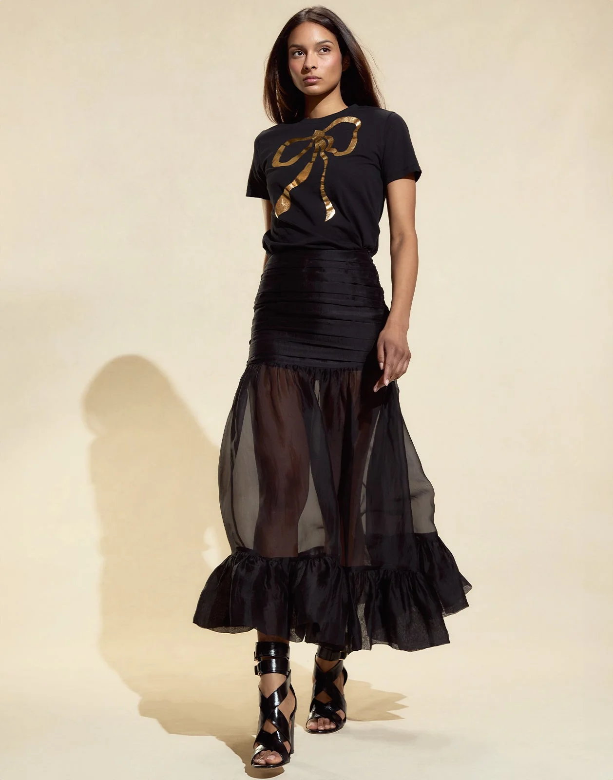 Cynthia Rowley Serafina Silk Skirt - Black