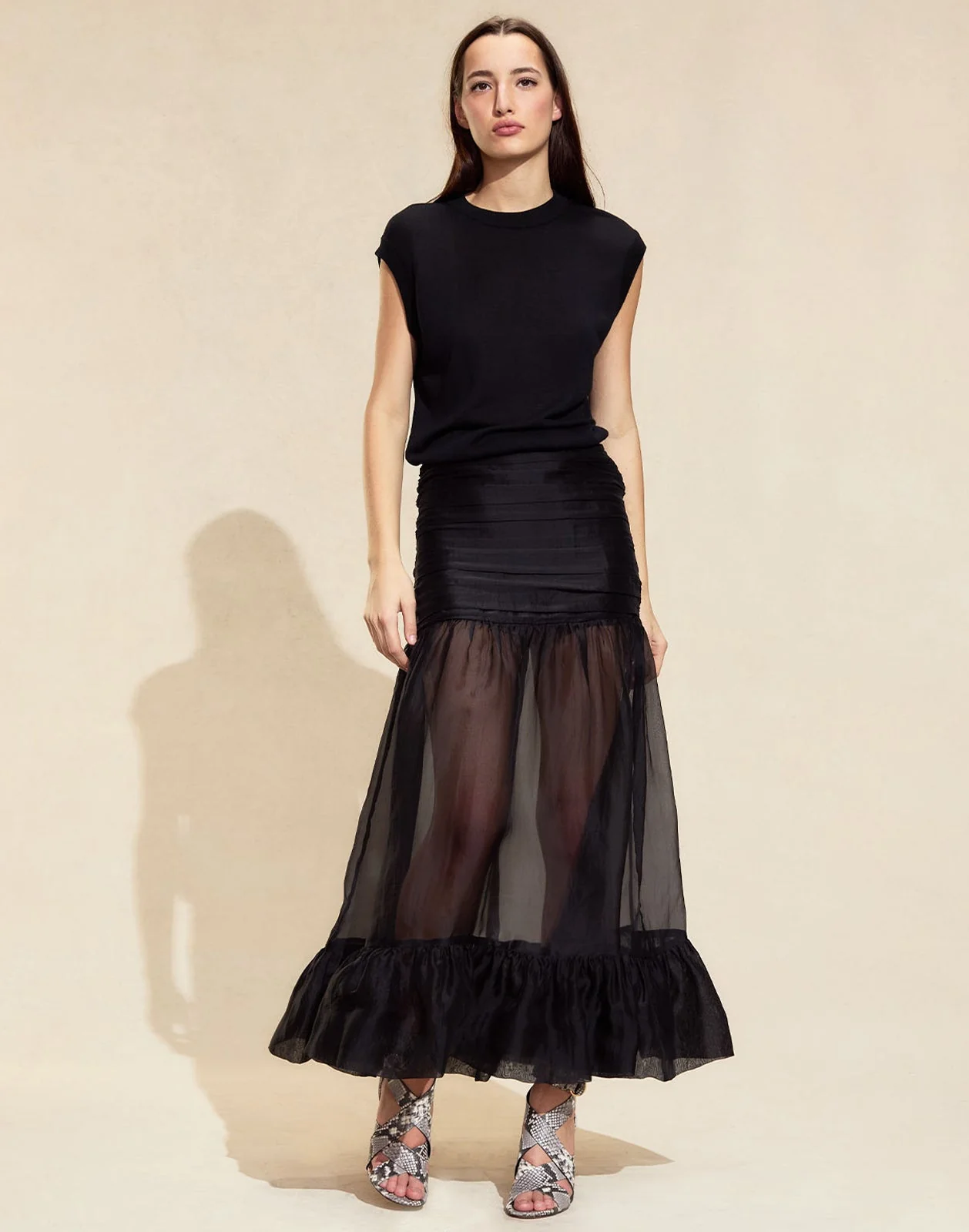 Cynthia Rowley Serafina Silk Skirt - Black - Image 2