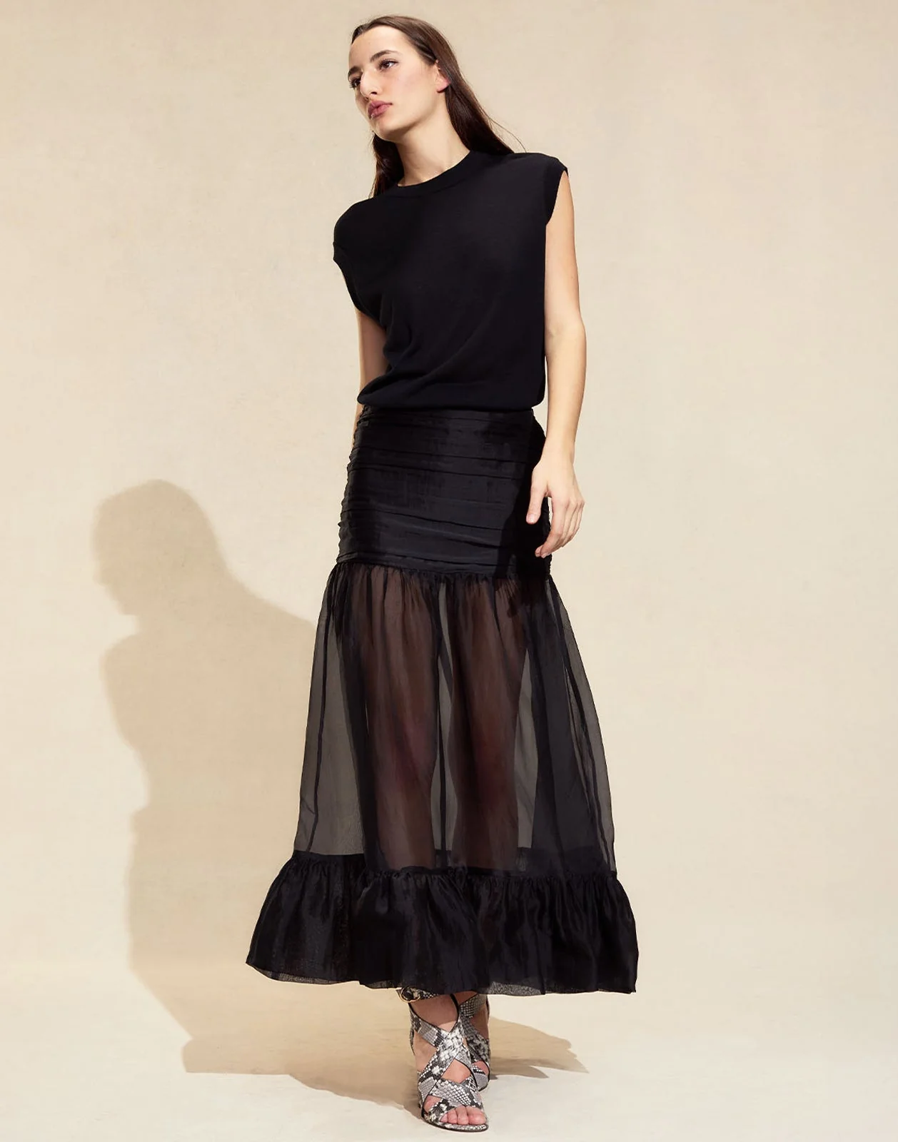 Cynthia Rowley Serafina Silk Skirt - Black - Image 3
