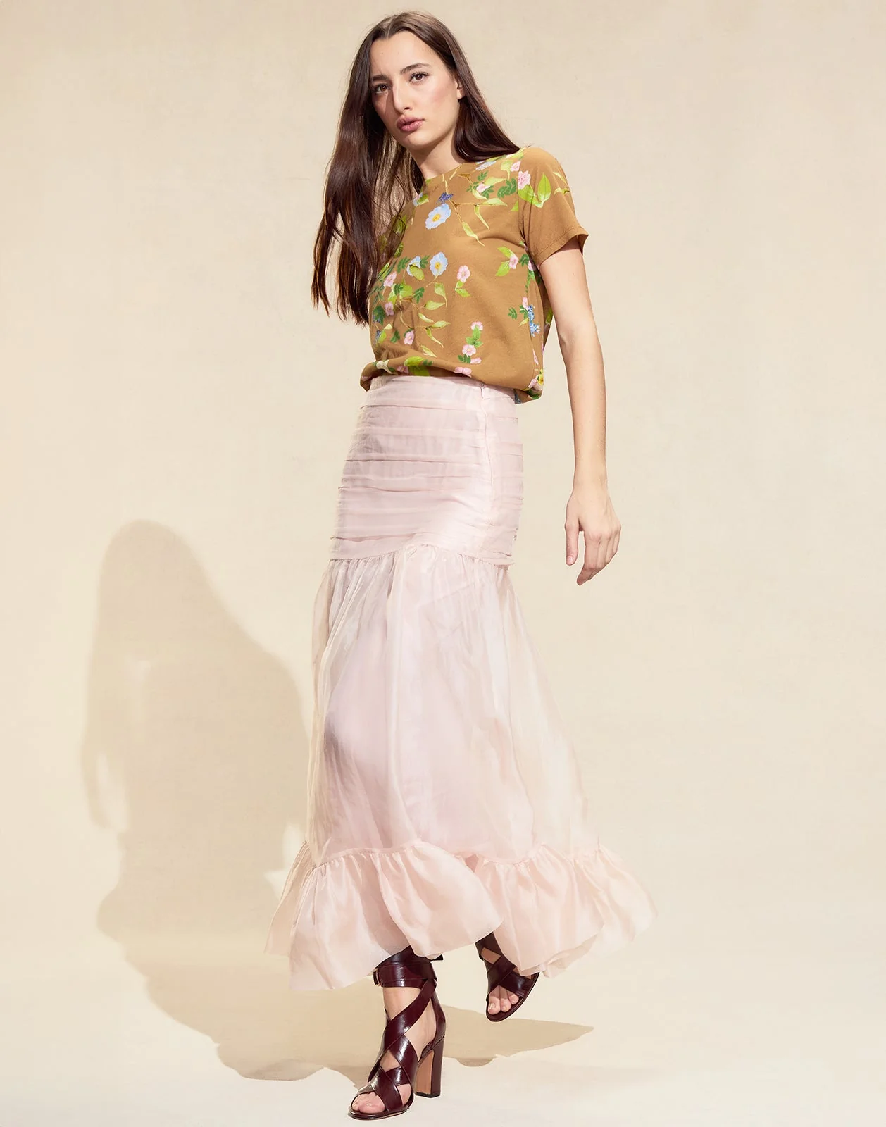 Cynthia Rowley Serafina Silk Skirt - Blush Pink - Image 6