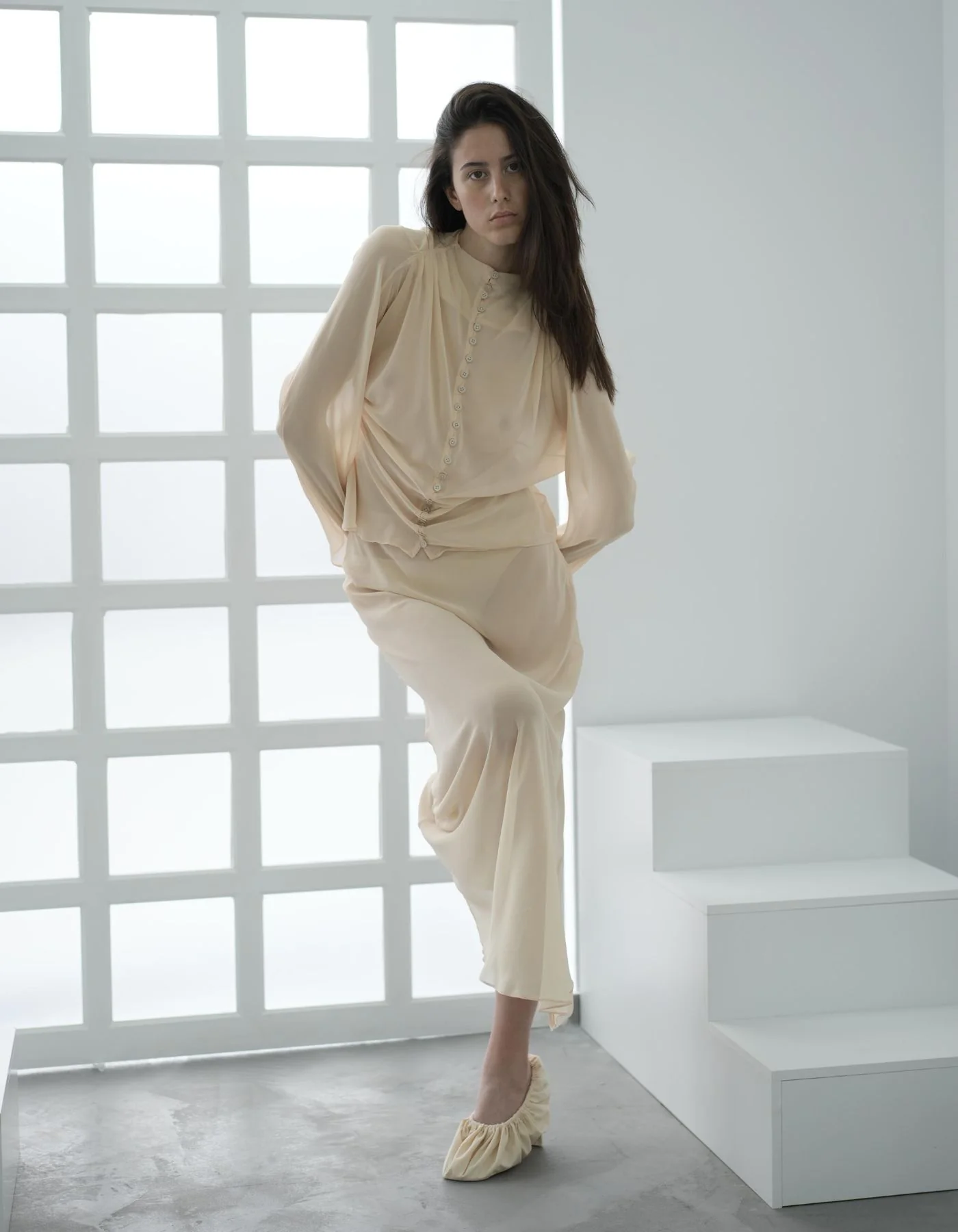 MAET Rusail Chiffon Set - Butter Yellow - Image 4