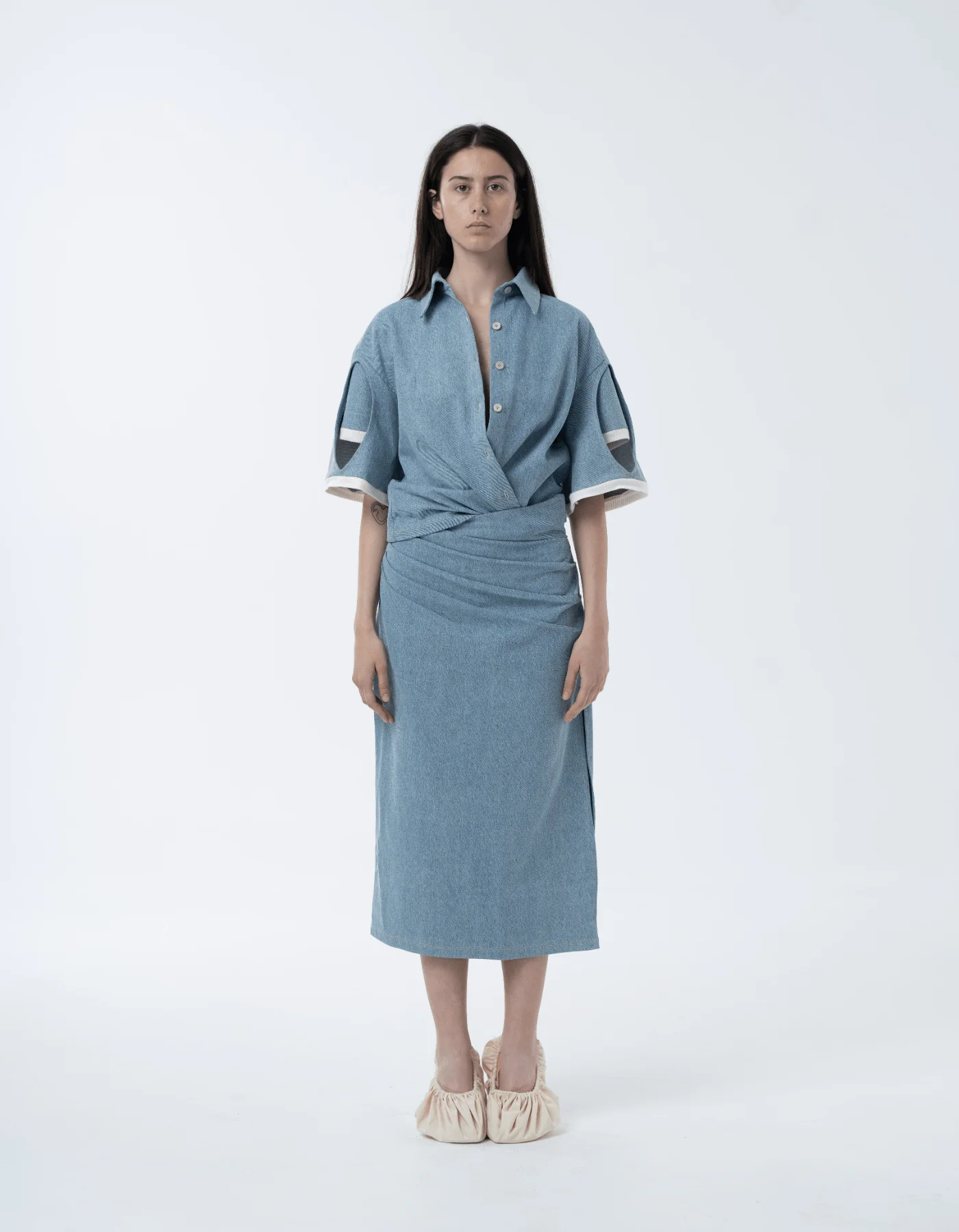 MAET Crystal Denim Shirt - Light Blue - Image 3