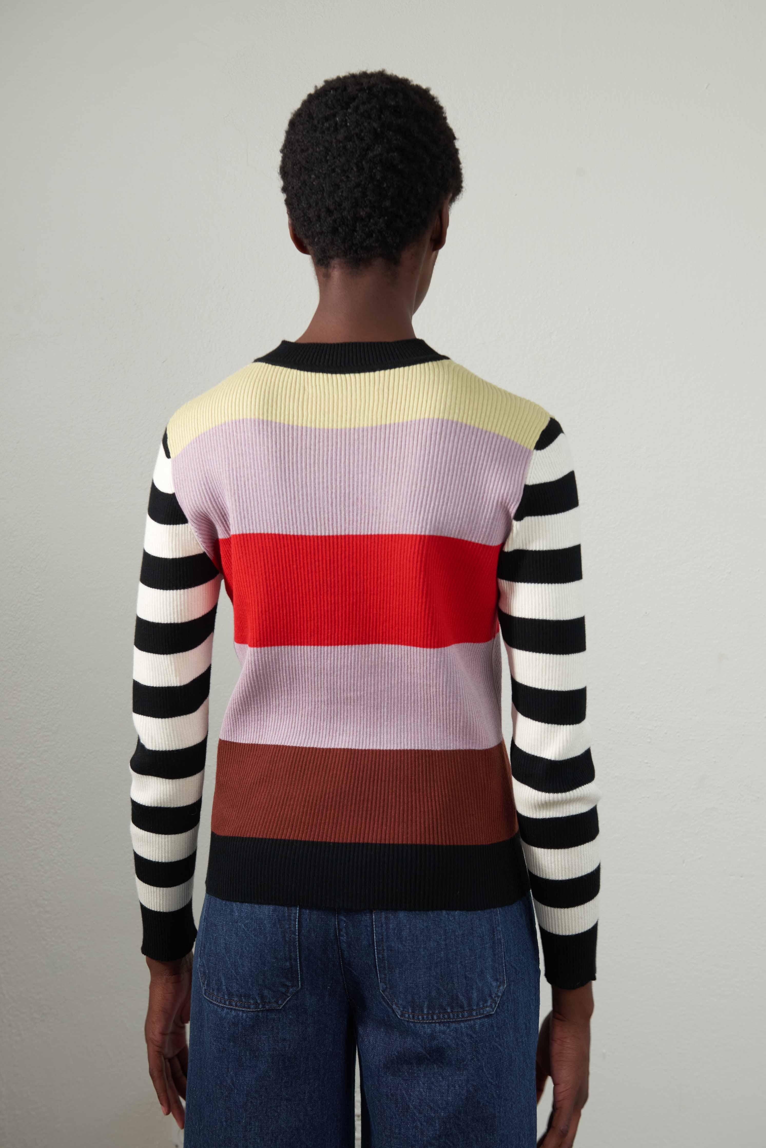 Maria Stanley Maizy Ribbed Pullover - Stripe - Image 5