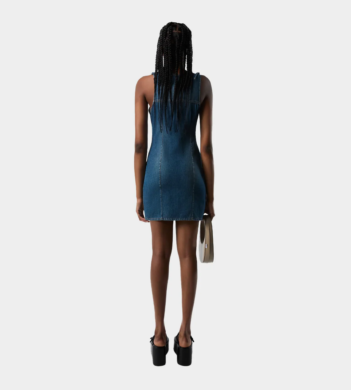 Coperni Denim Flower Mini Dress - Blue - Image 5