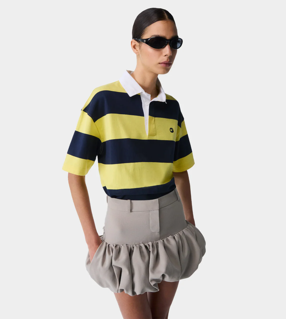 Coperni Gathered Hem Tailored Skirt - Beige - Image 2