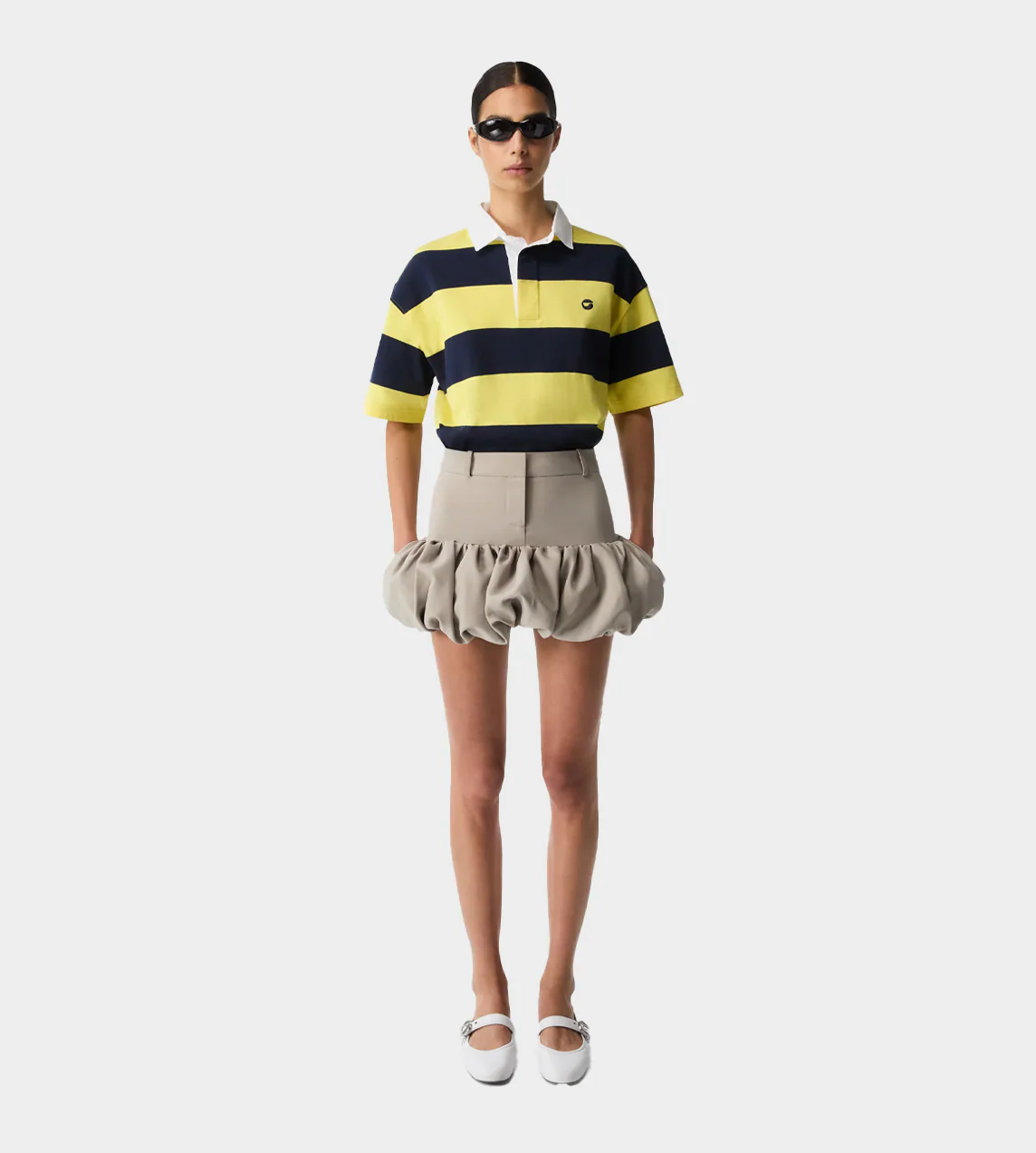 Coperni Gathered Hem Tailored Skirt - Beige - Image 3