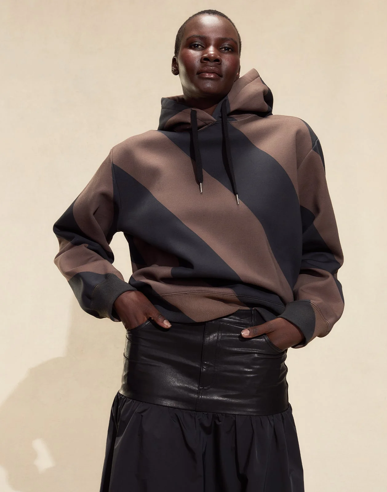 Cynthia Rowley Drew Striped Hoodie