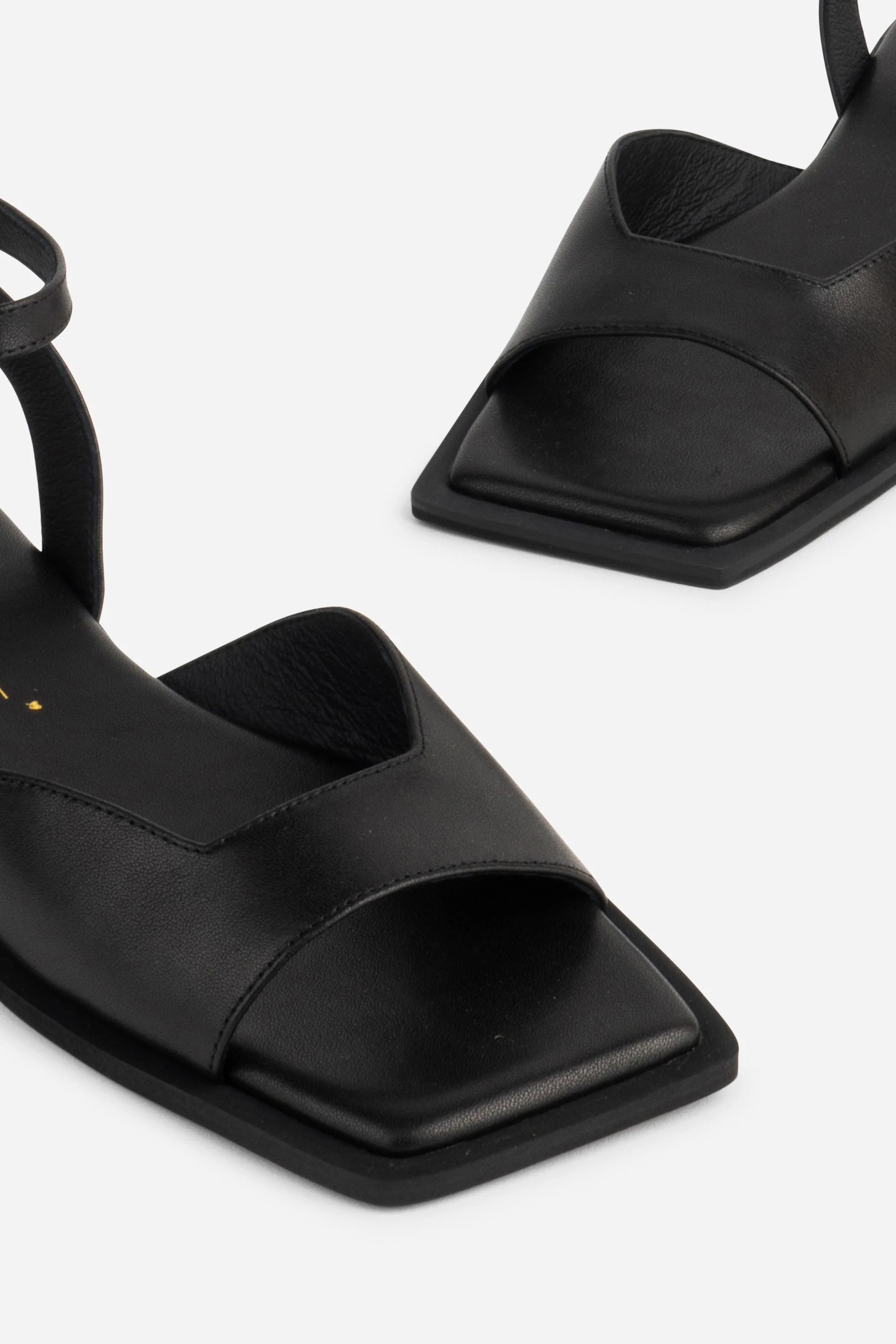 "INTENTIONALLY __________." Dive Leather Square Toe Sandal - Black - Image 3