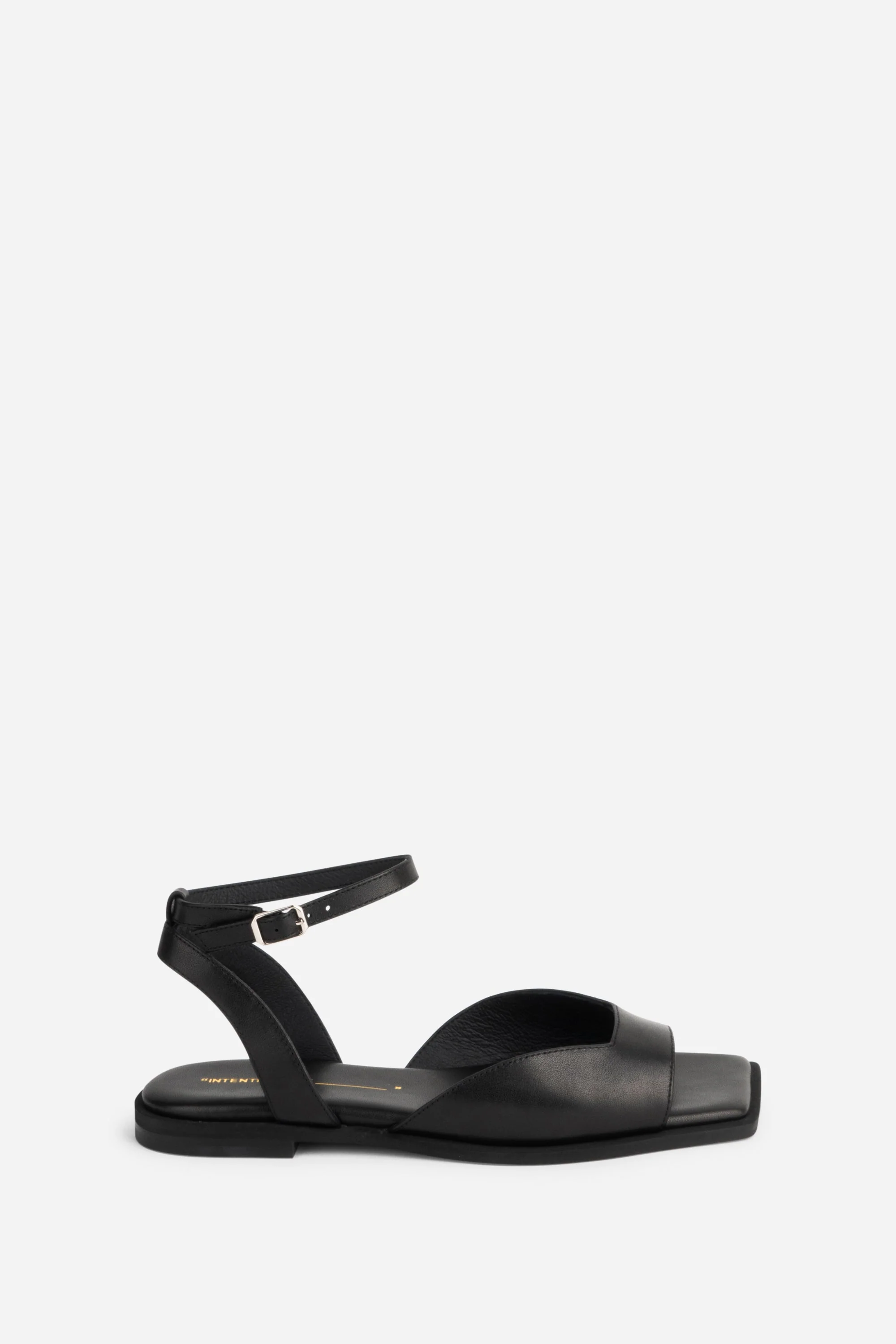 "INTENTIONALLY __________." Dive Leather Square Toe Sandal - Black - Image 5