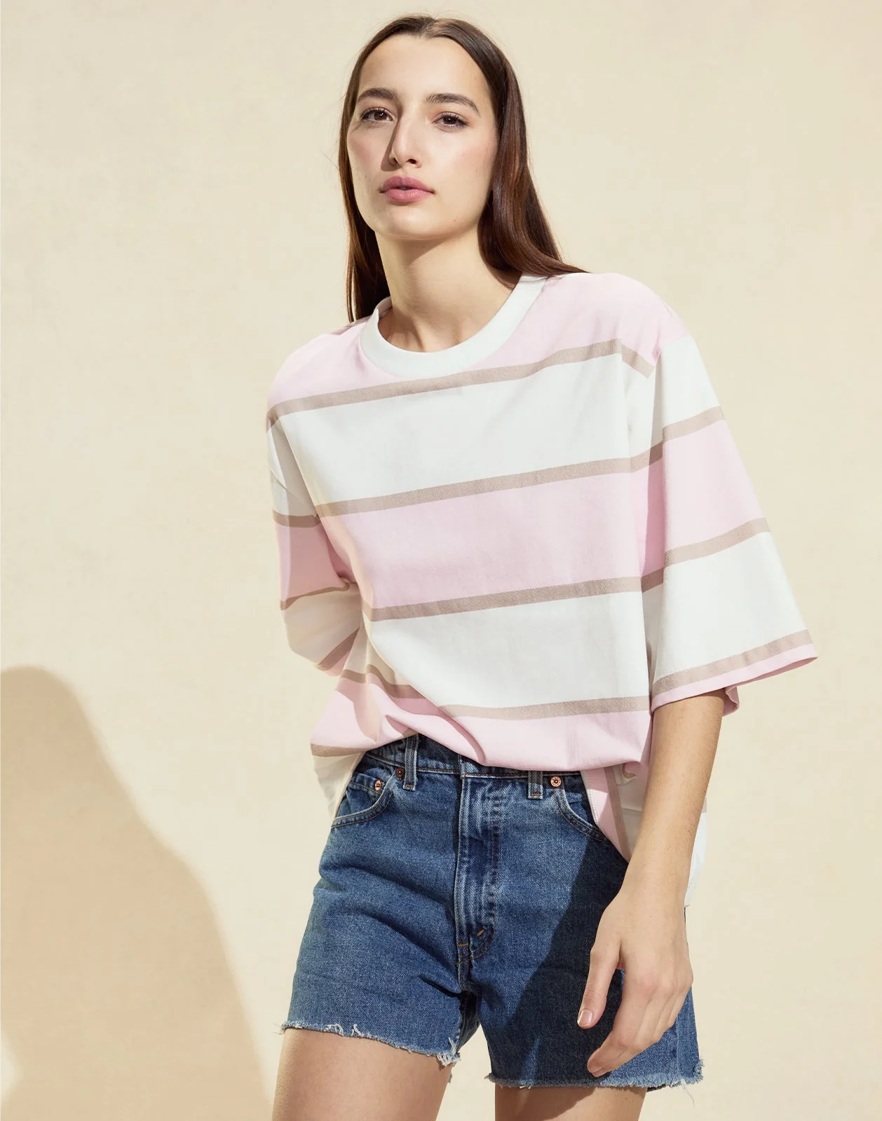 Cynthia Rowley Malibu Striped Tee - Pink/White - Image 3