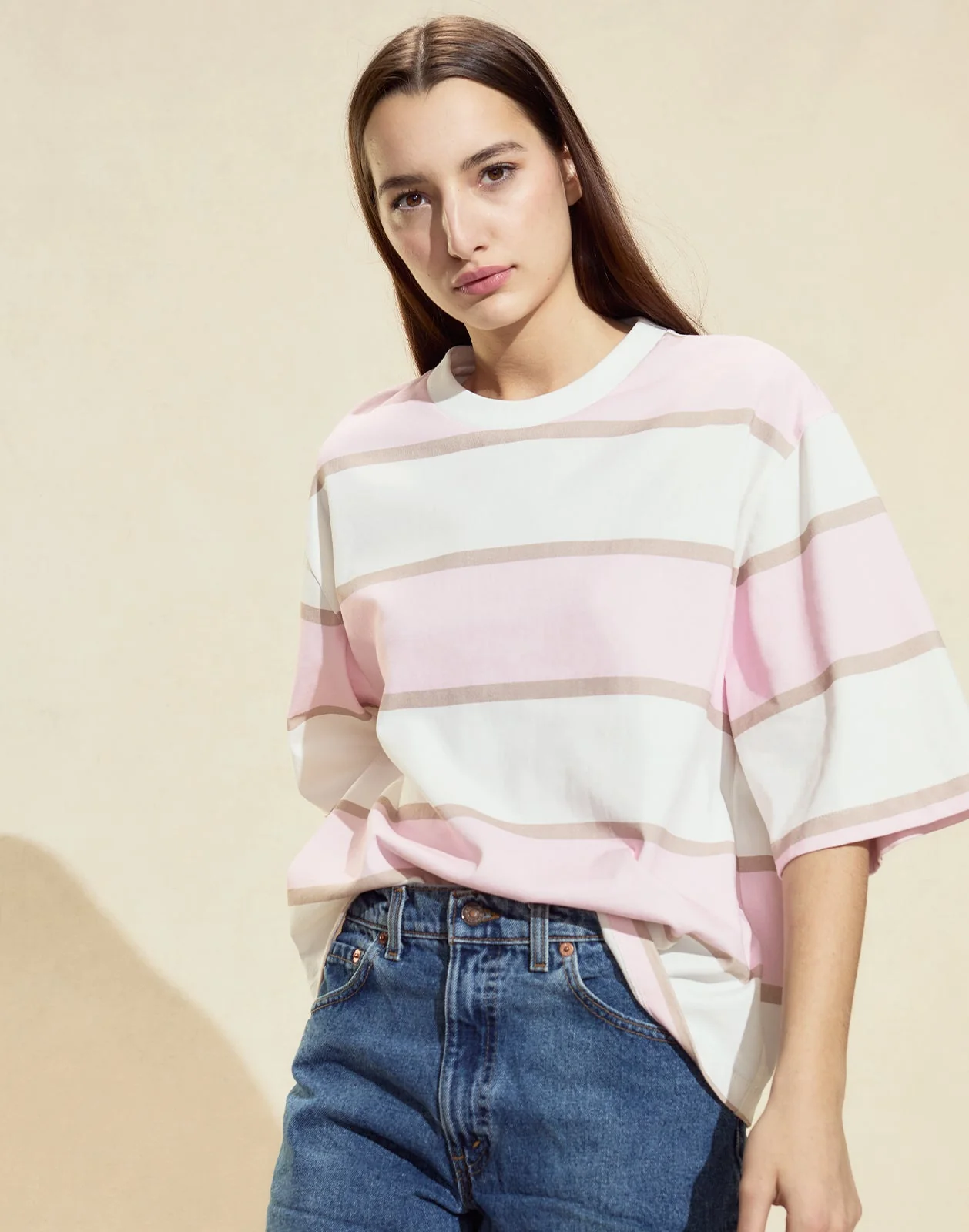 Cynthia Rowley Malibu Striped Tee - Pink/White - Image 4