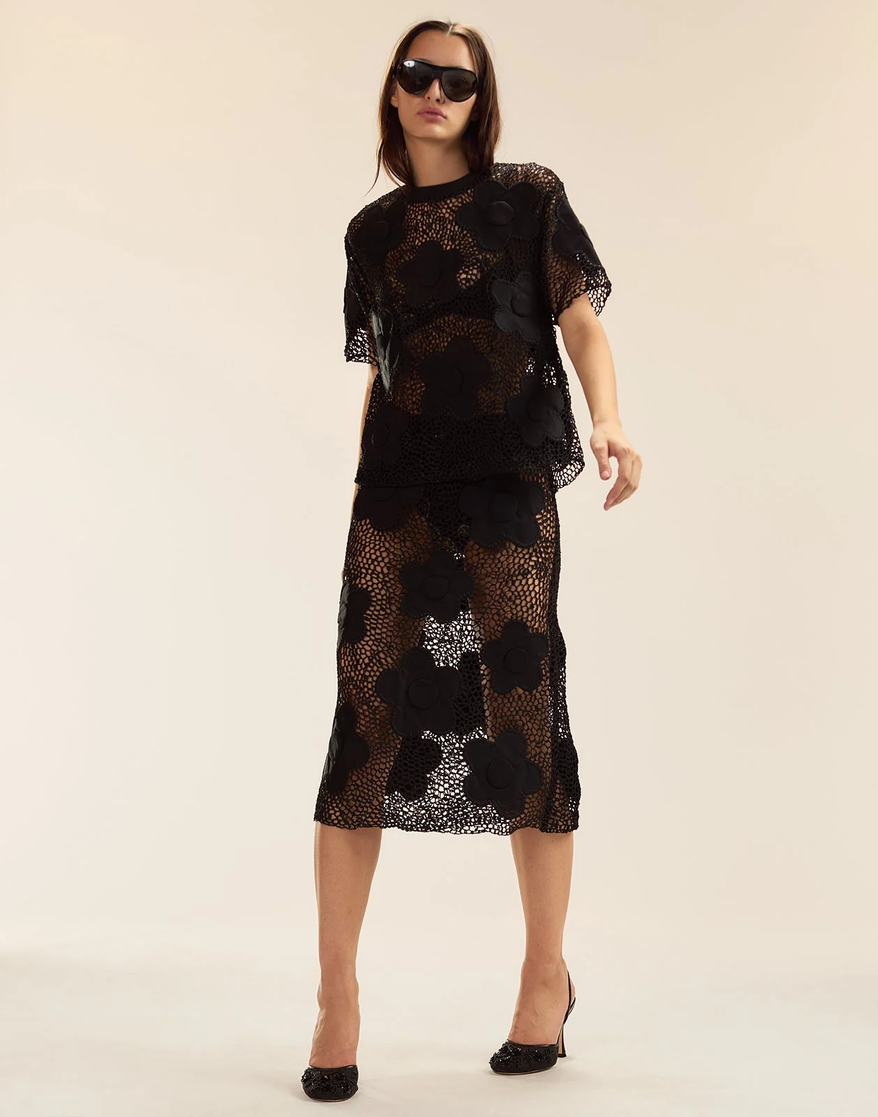 Cynthia Rowley Ibiza Crochet Skirt - Black - Image 3