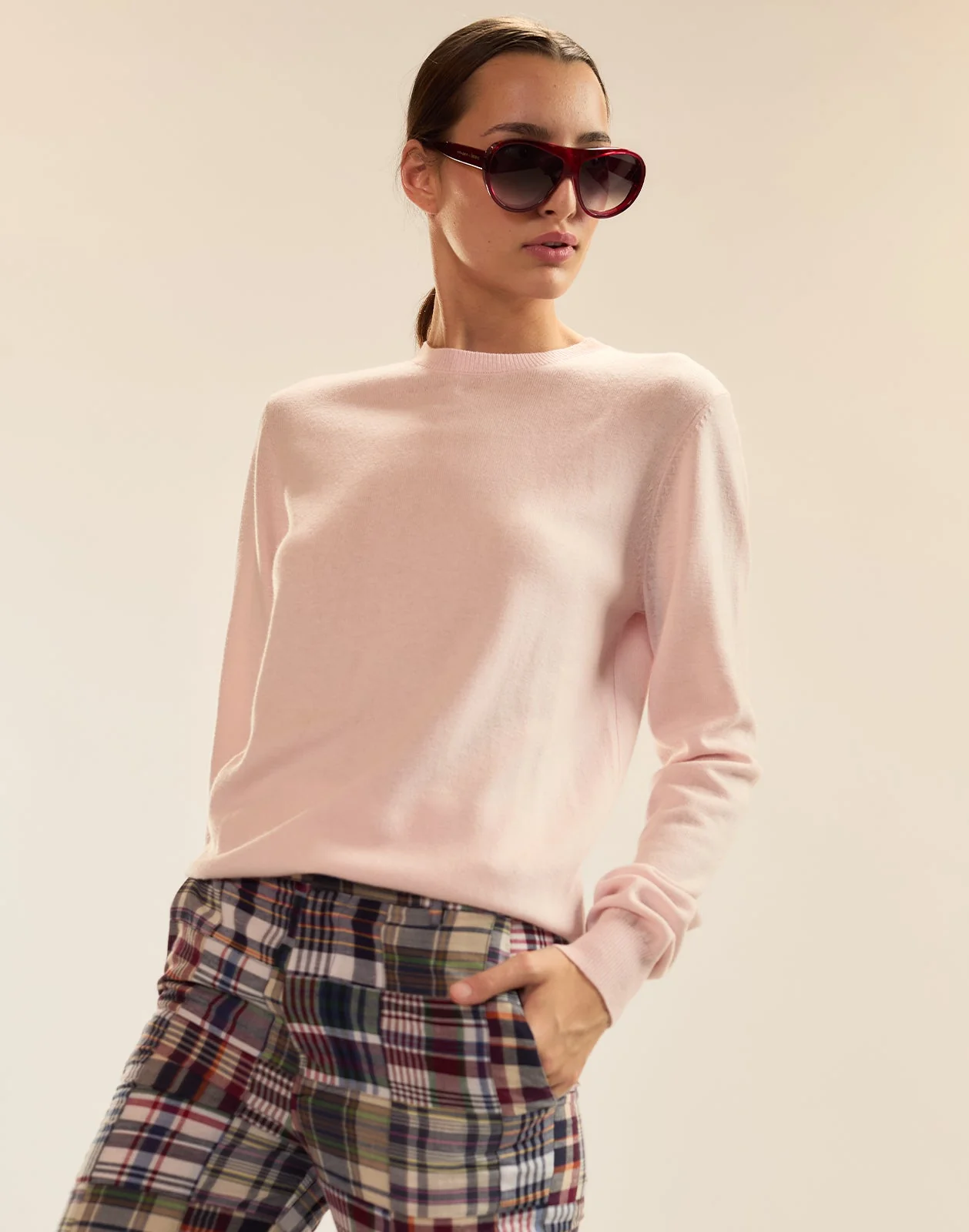 Cynthia Rowley Elea Wool Cashmere Sweater - Light Pink - Image 3