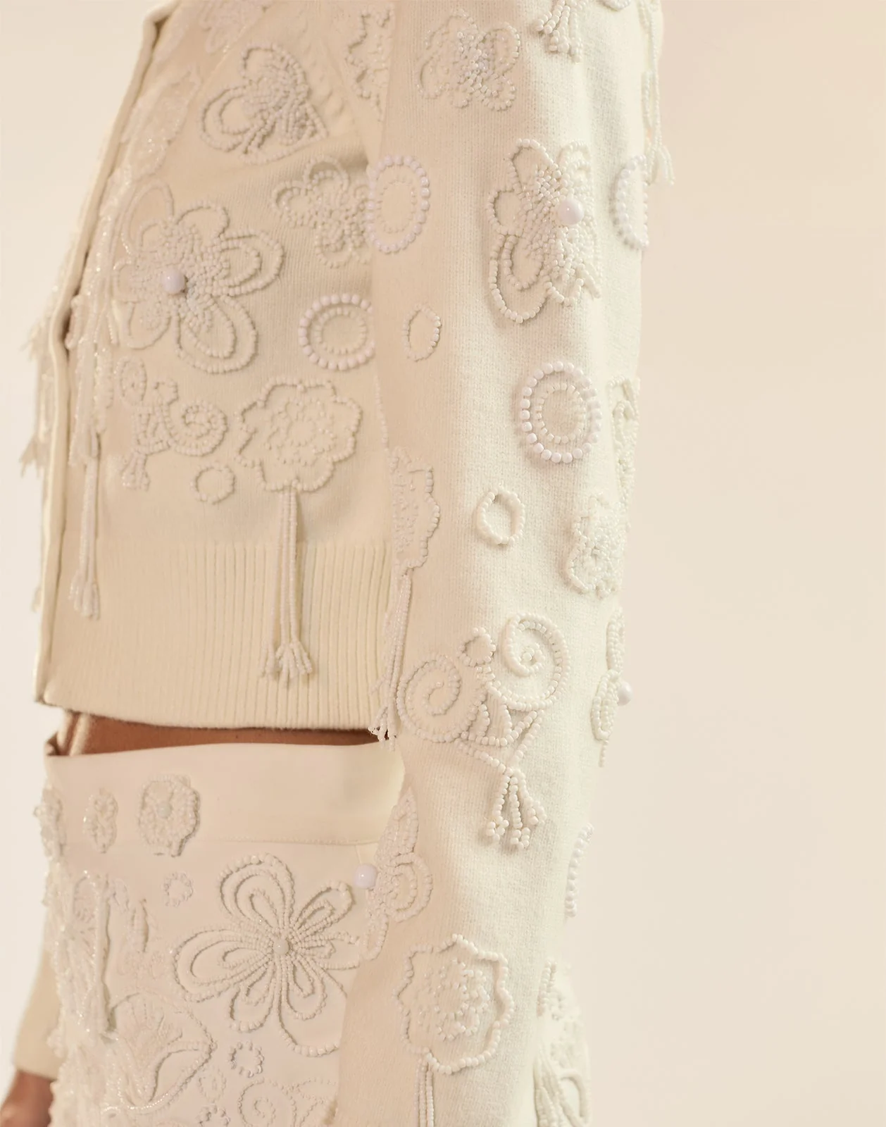 Cynthia Rowley Paloma Shrunken Cardigan - White - Image 5
