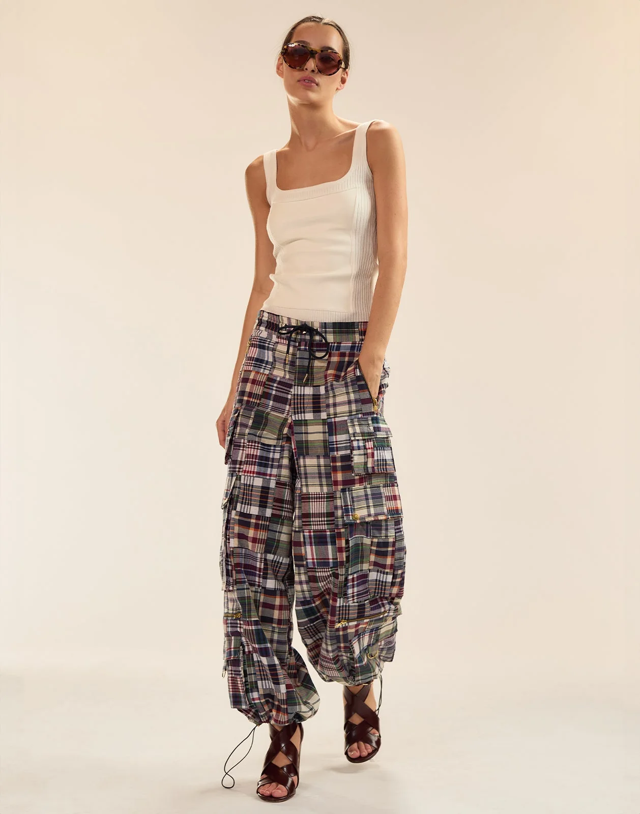 Cynthia Rowley Tribeca Vegan Leather Combo Top - White - Image 3