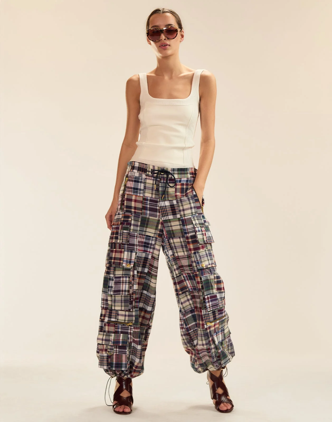 Cynthia Rowley Tribeca Vegan Leather Combo Top - White - Image 4