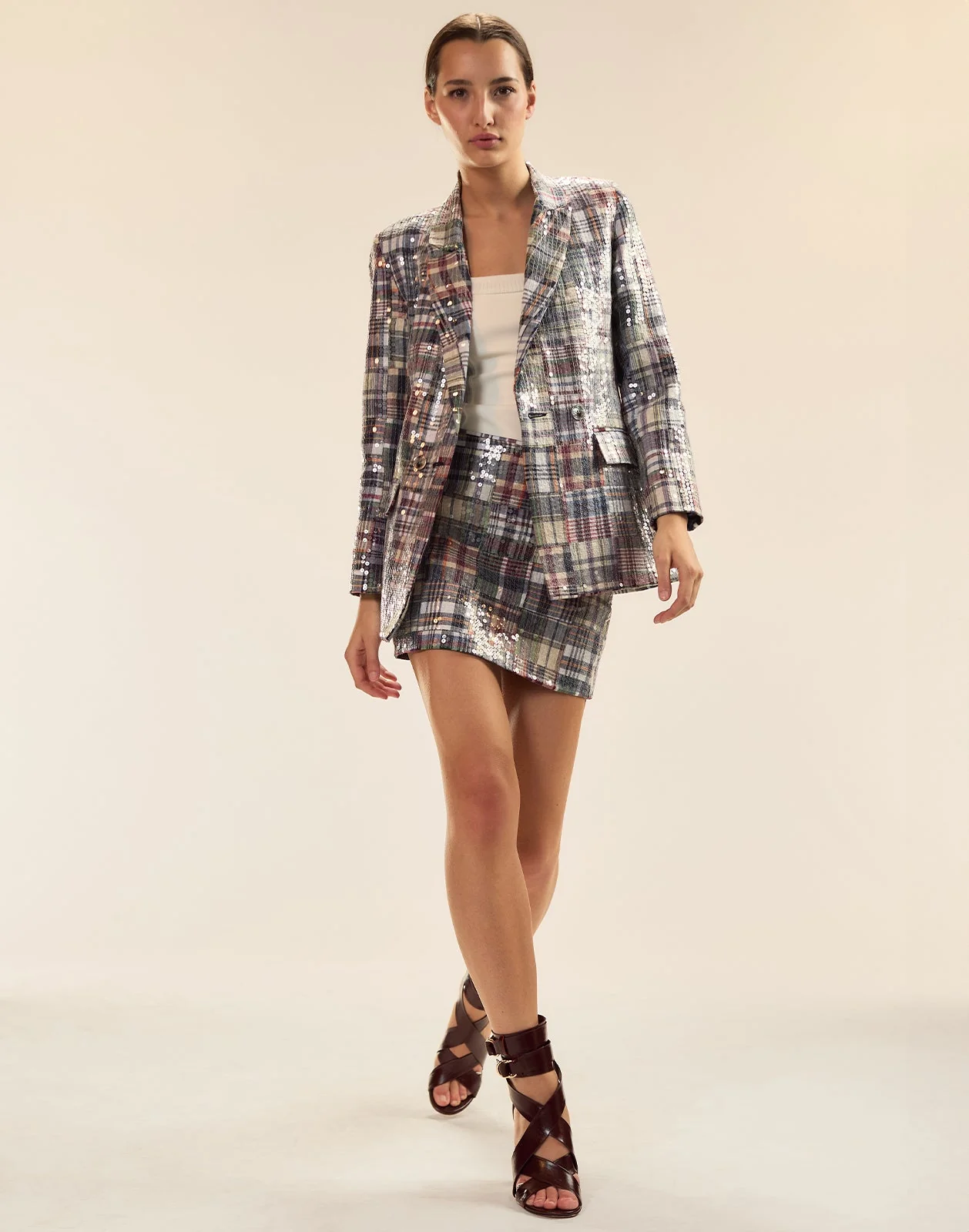 Cynthia Rowley Tribeca Vegan Leather Combo Top - White - Image 5