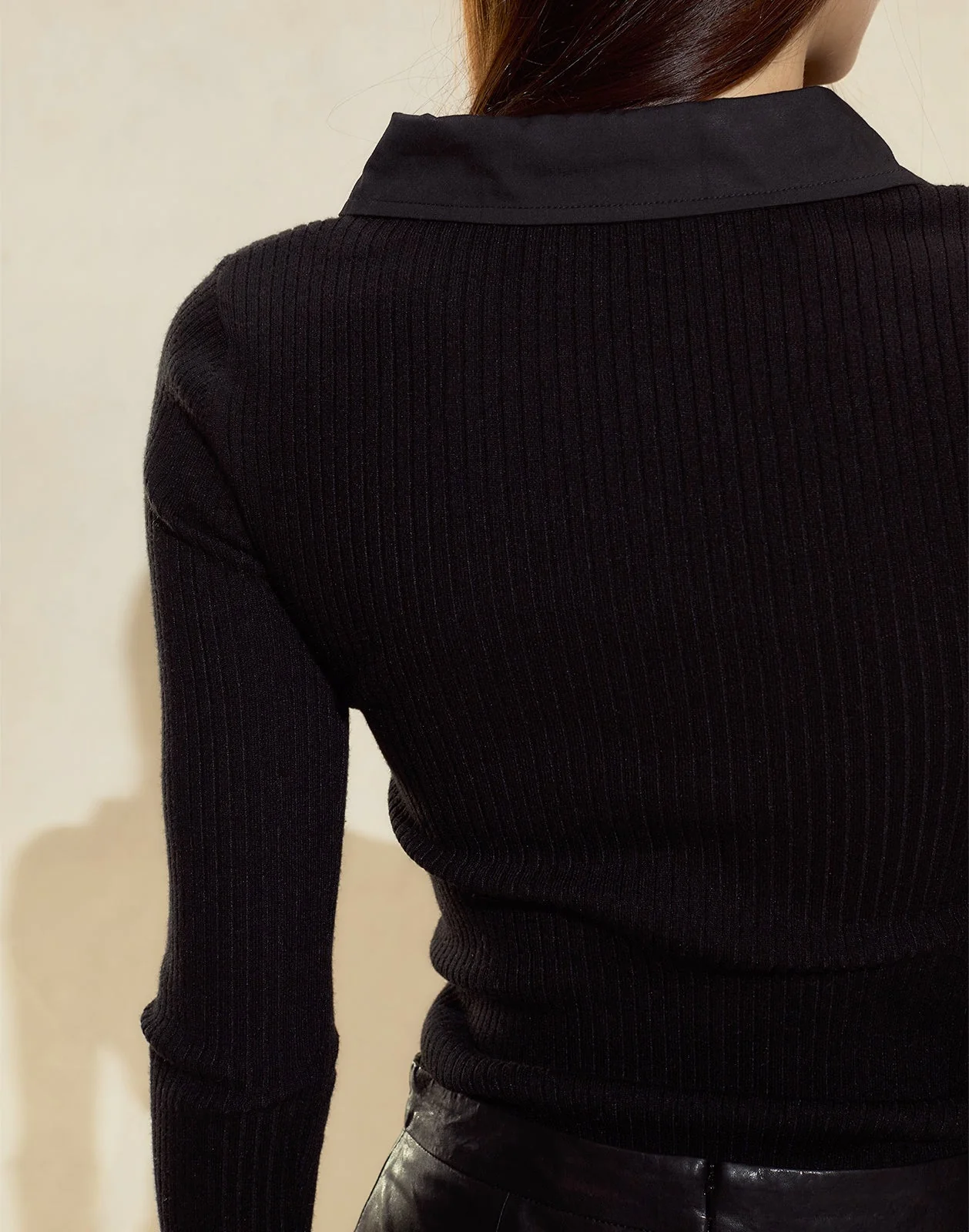 Cynthia Rowley UES Rib Knit Polo - Black - Image 5
