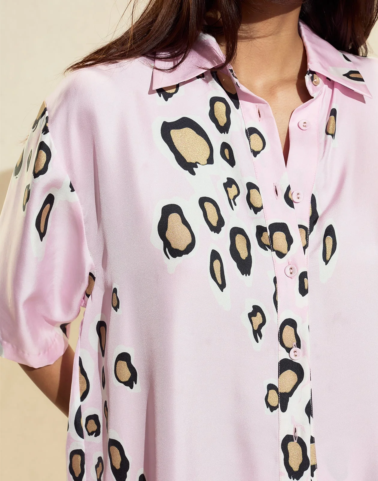 Cynthia Rowley Amalfi Camp Shirt - Pink Gold - Image 7