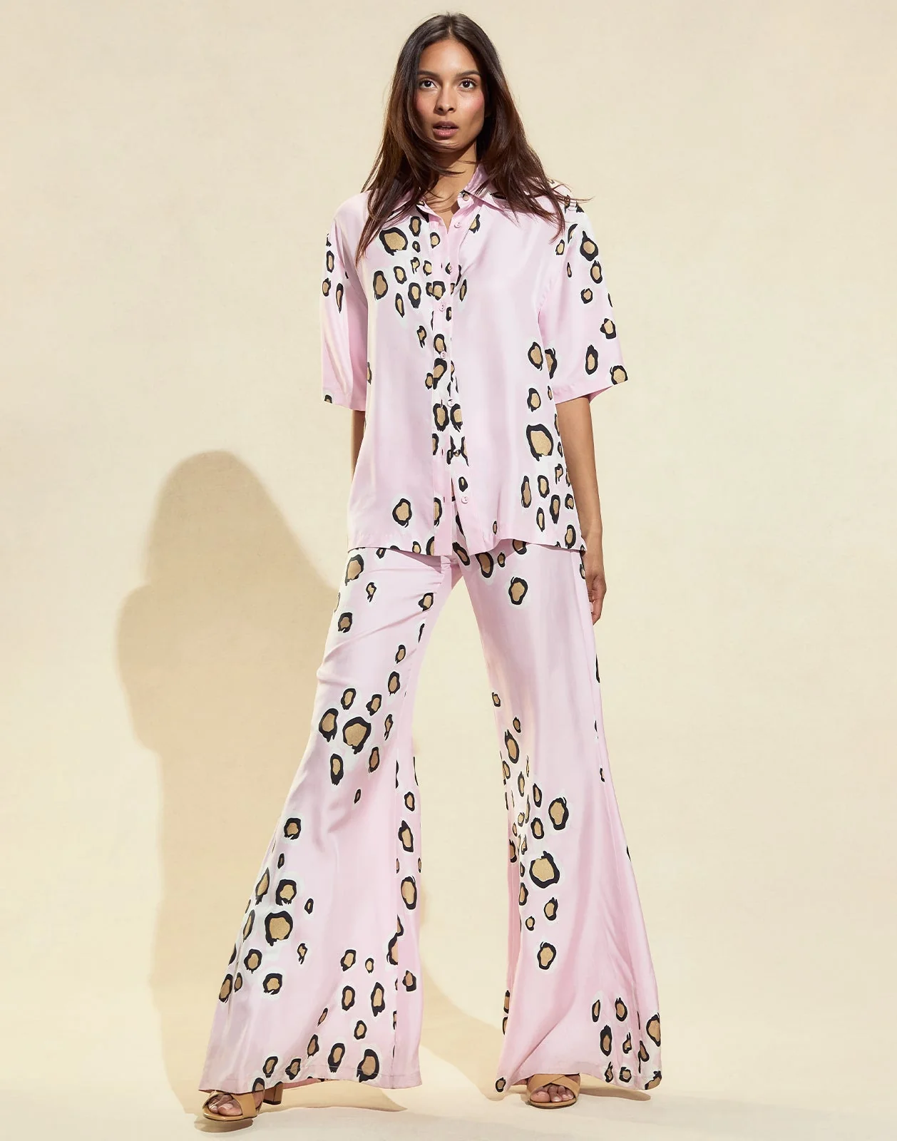 Cynthia Rowley Amalfi Flare Pant - Pink Gold - Image 5