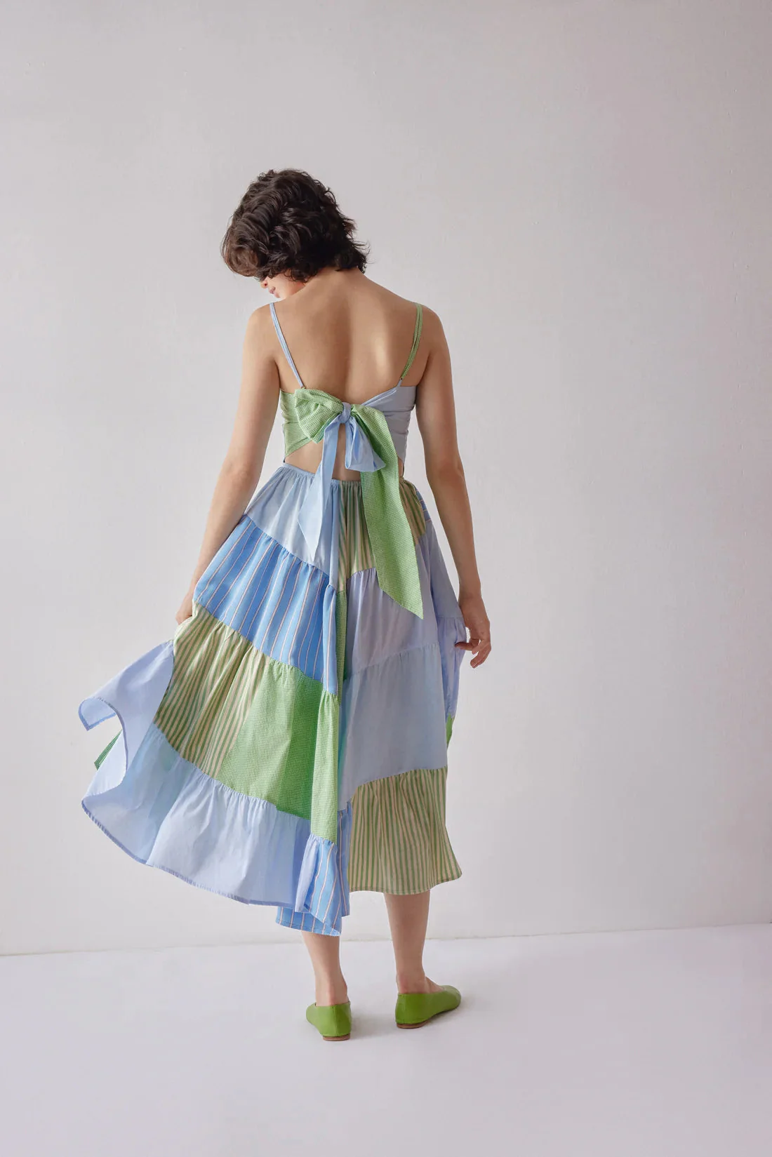 OhSevenDays Darcy Dress - Blue Patchwork - Image 2