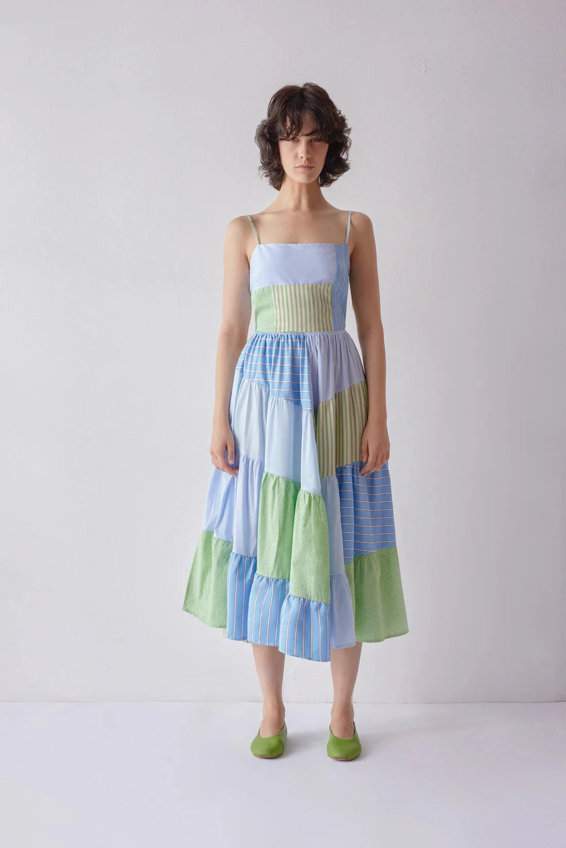OhSevenDays Darcy Dress - Blue Patchwork - Image 3
