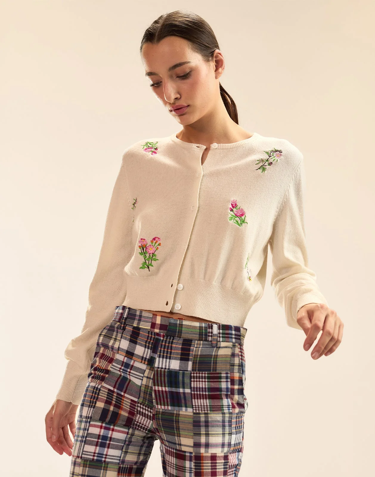 Cynthia Rowley Forget Me Not Cardigan - White Multi - Image 5