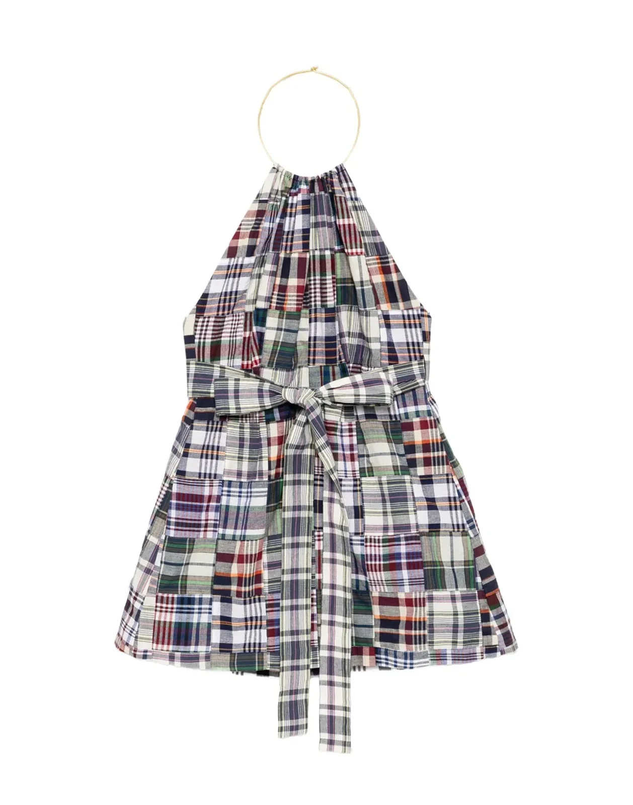 Cynthia Rowley Marisol Madras Mini Halter Dress - Plaid - Image 7