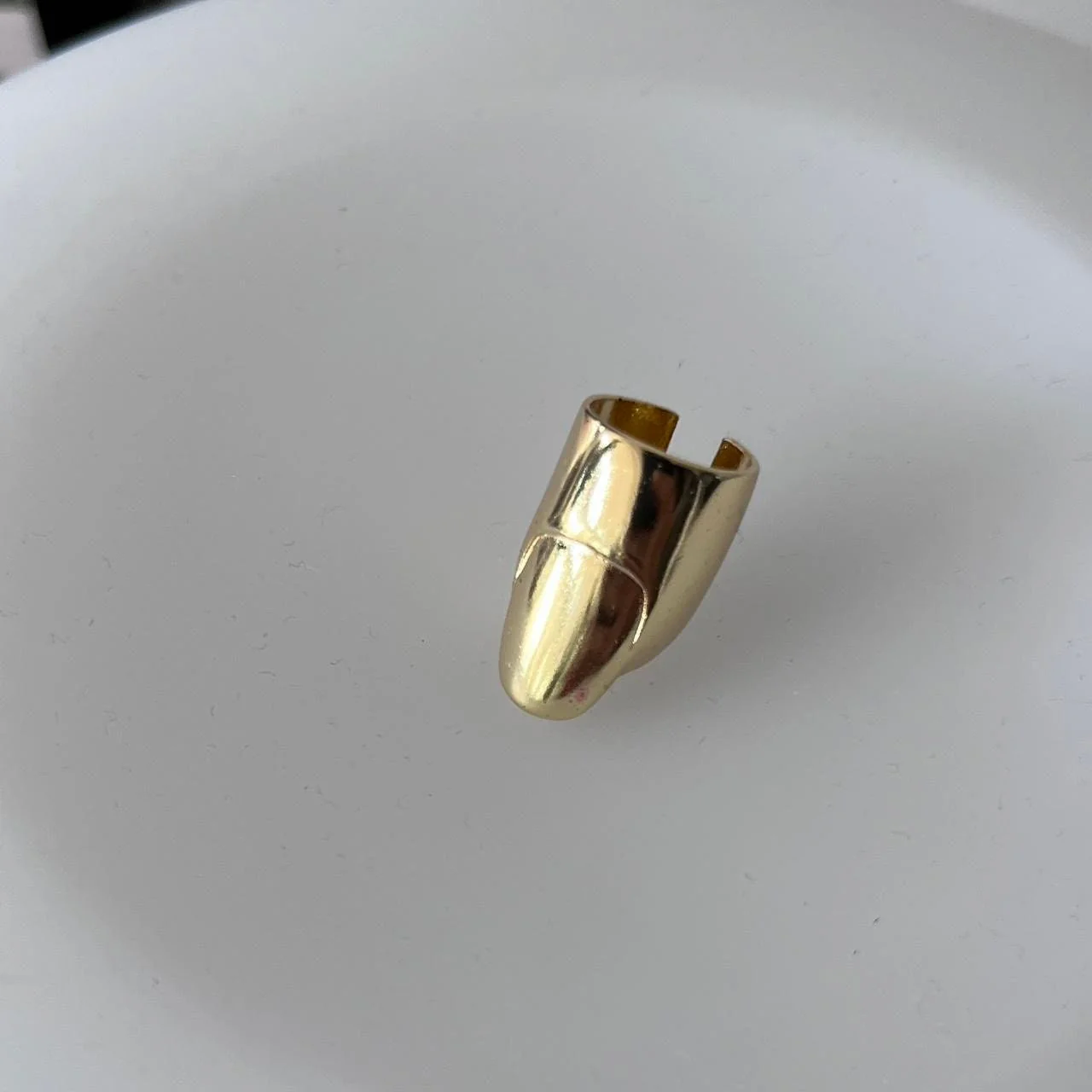 London Atelier Byproduct Gold Finger Cover with Nail Detail Ring - Image 4