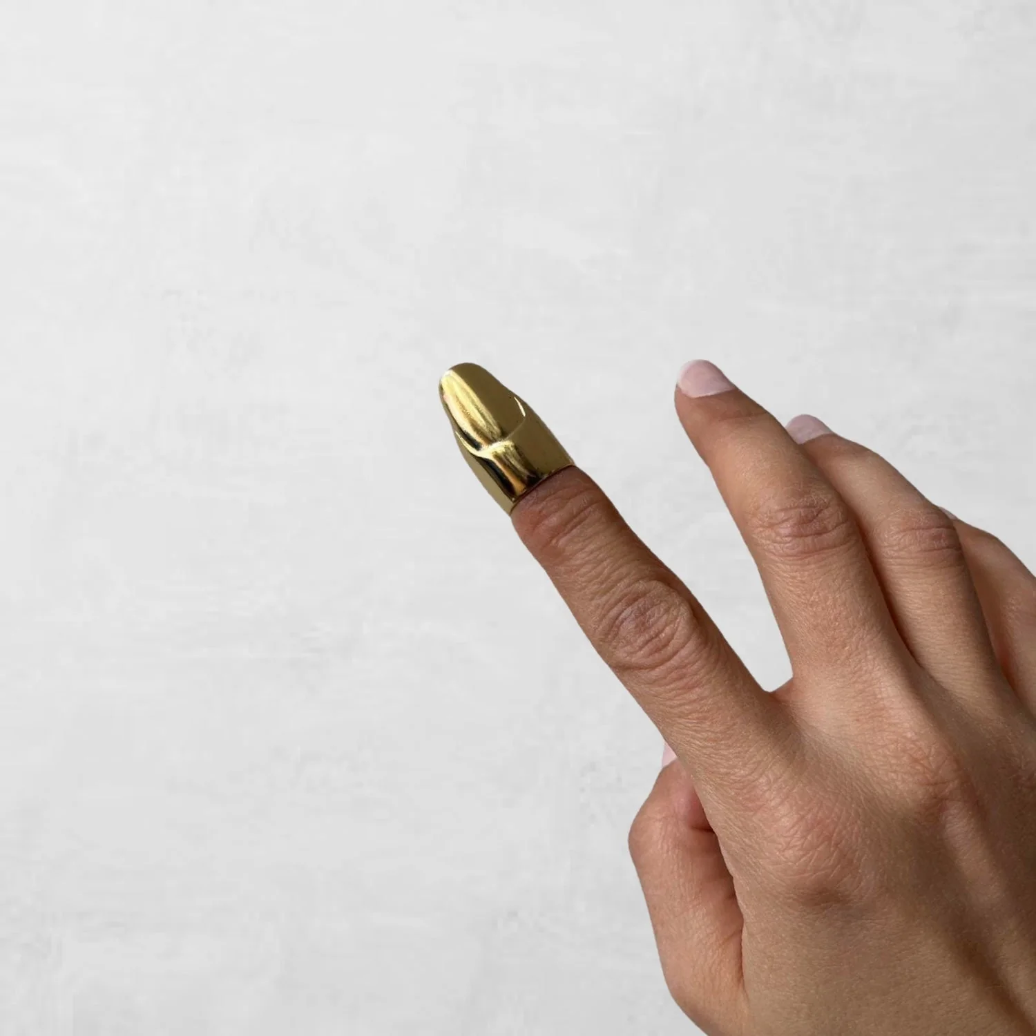 London Atelier Byproduct Gold Finger Cover with Nail Detail Ring - Image 5