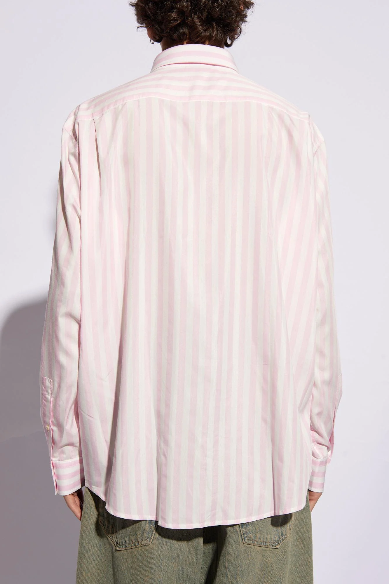 Acne Studios Stripe Button-Up Shirt - Pink - Image 2