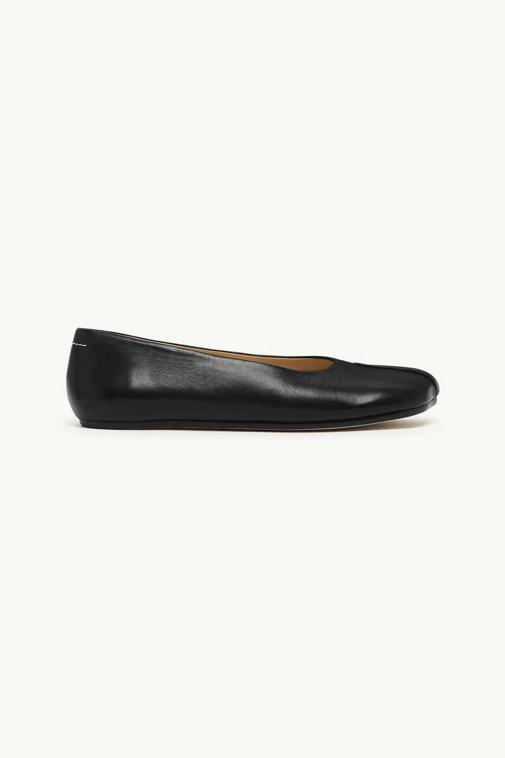 MM6 Maison Margiela Stitch-out Leather Ballerinas - Black - Image 3