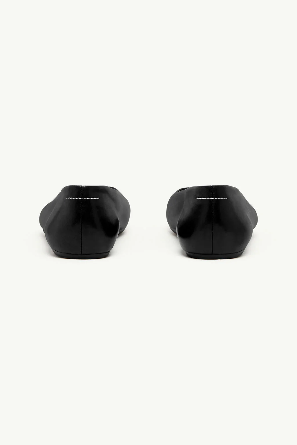 MM6 Maison Margiela Stitch-out Leather Ballerinas - Black - Image 5