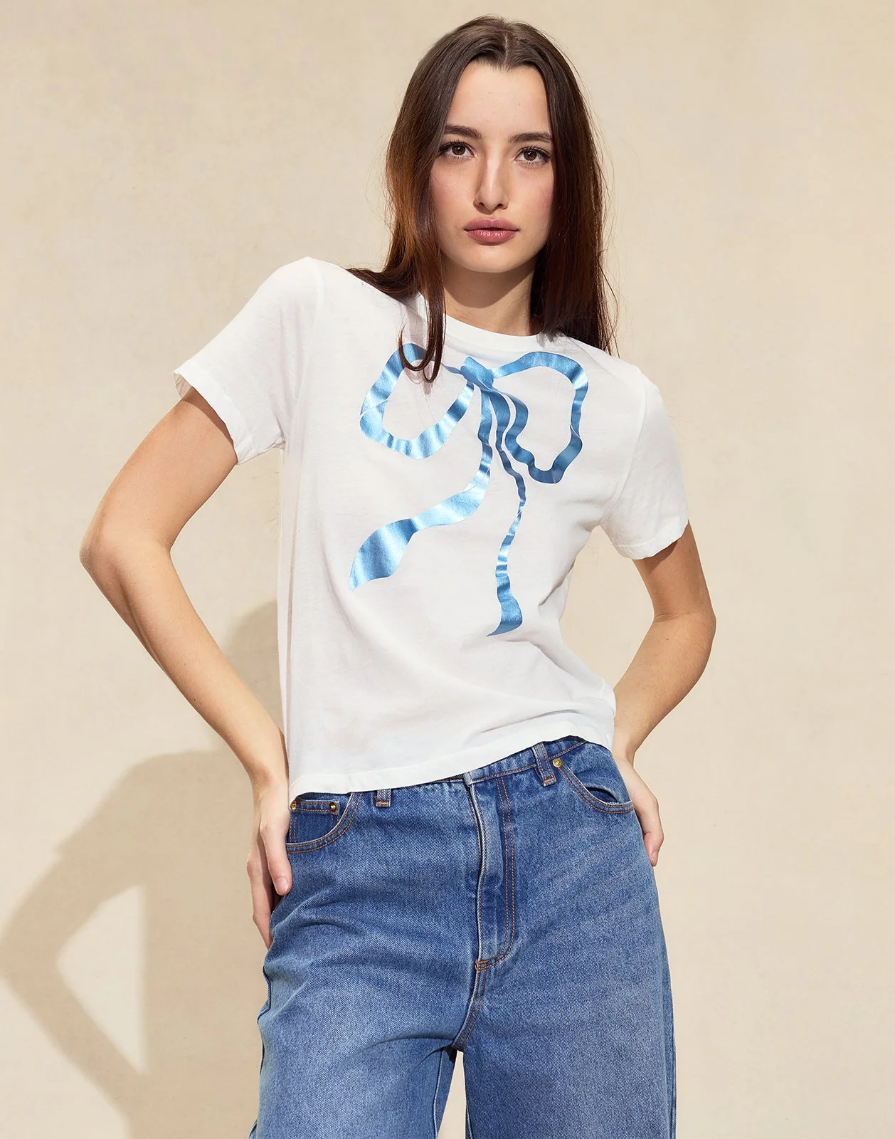 Cynthia Rowley Metallic Bow Tee - WTBLU - Image 2