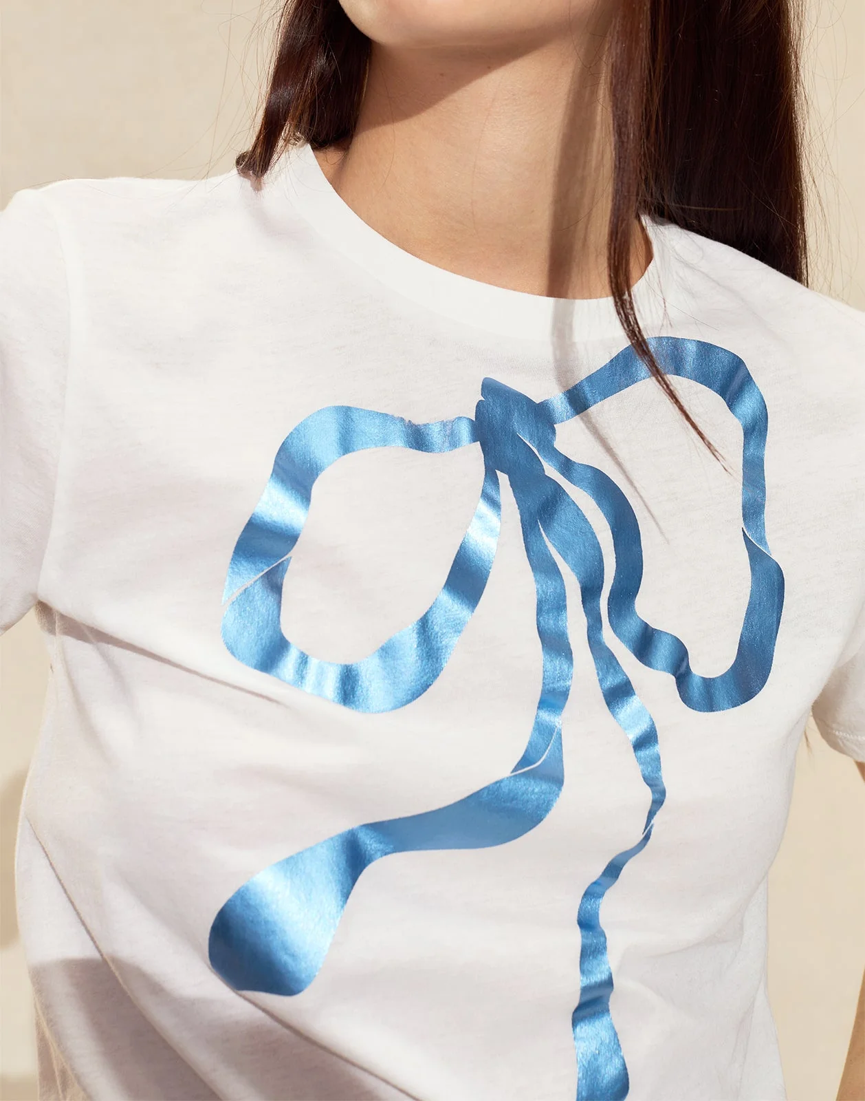 Cynthia Rowley Metallic Bow Tee - WTBLU - Image 4