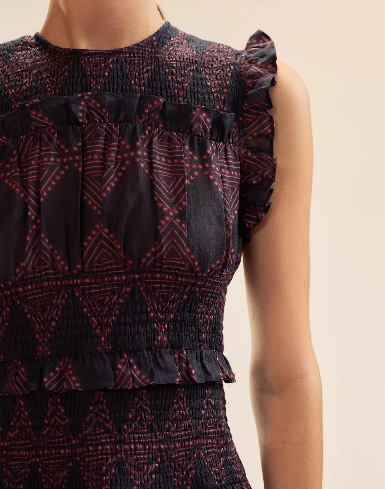 Cynthia Rowley Tulum Ramie Dress - NAVRED - Image 6