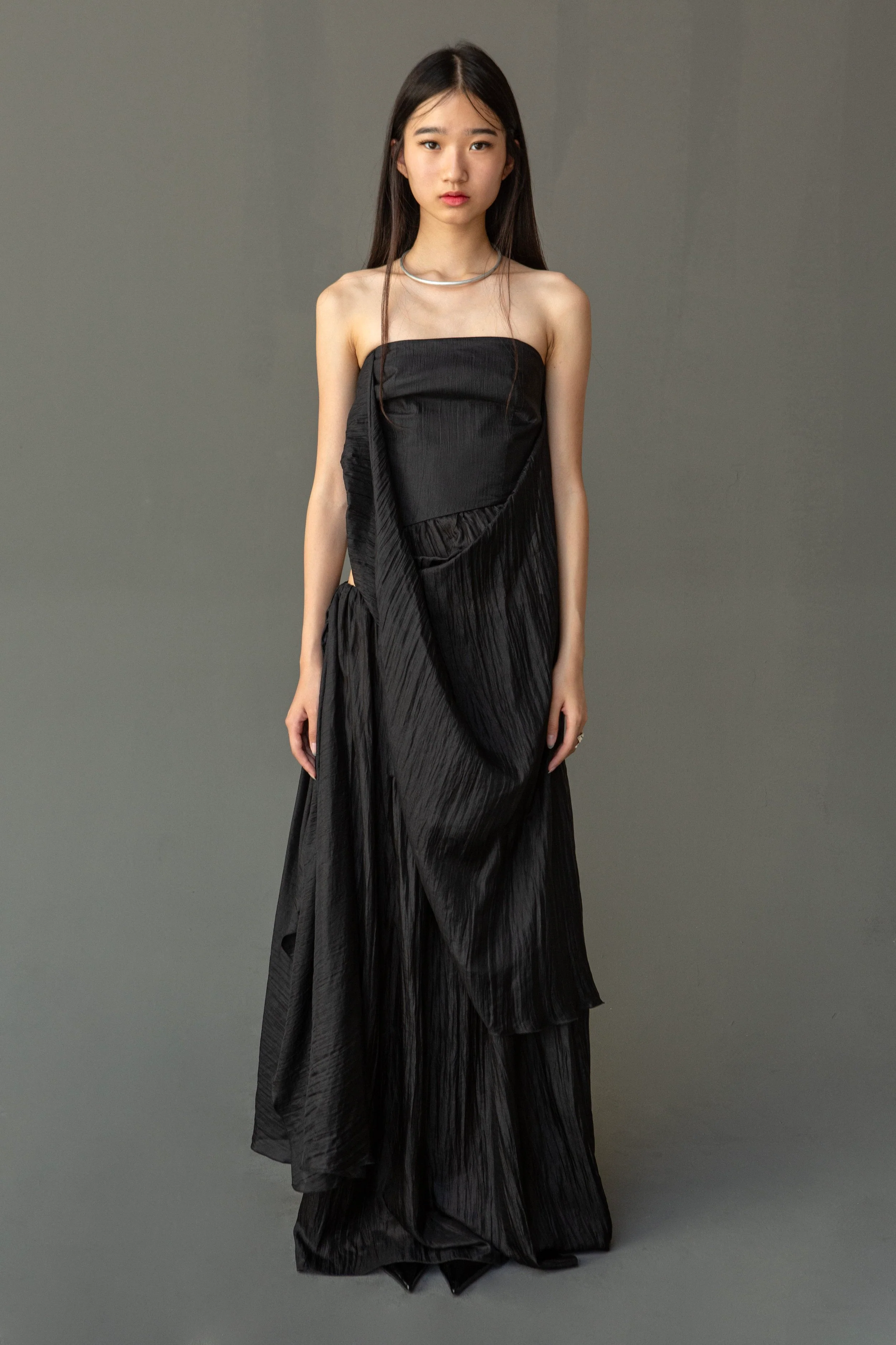 K M by L A N G E Pure Silk Deconstructed Top - Black - Image 10