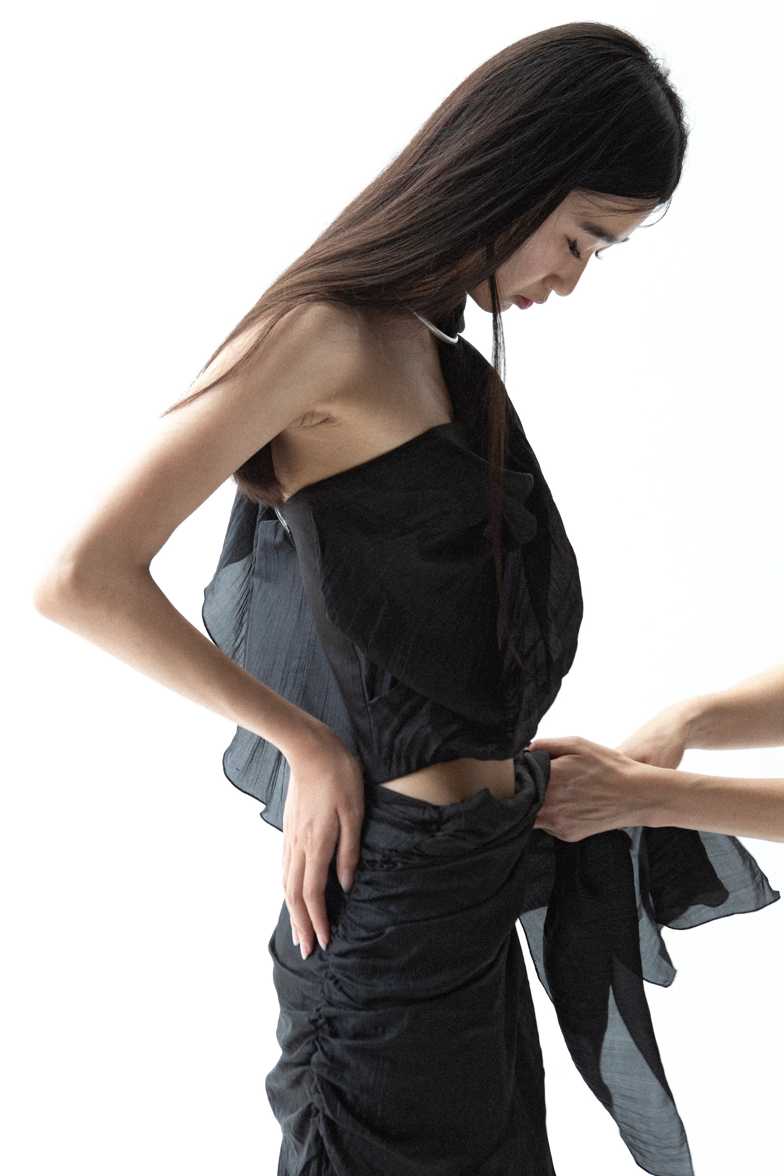 K M by L A N G E Pure Silk Deconstructed Top - Black - Image 17