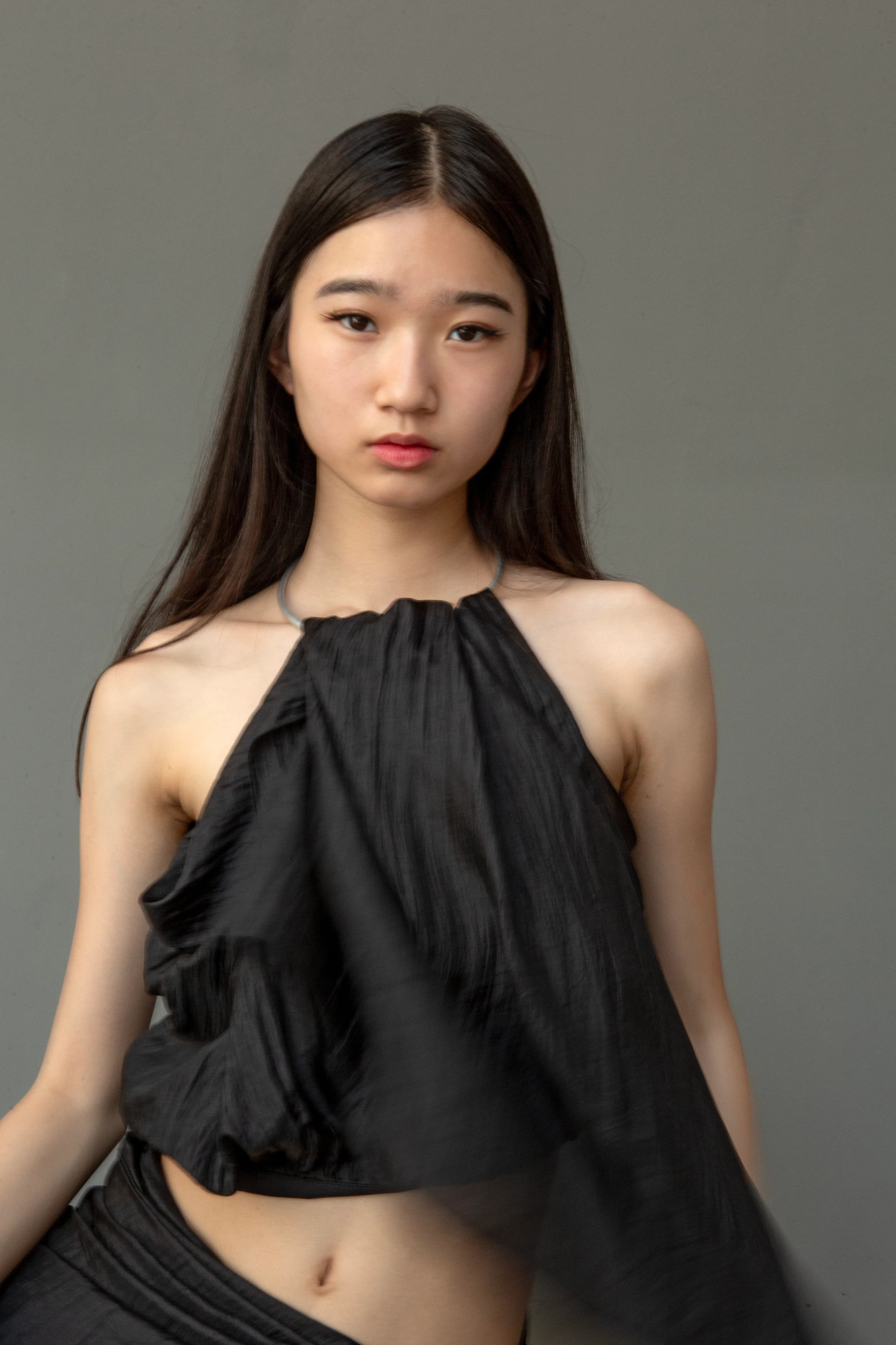 K M by L A N G E Pure Silk Deconstructed Top - Black - Image 7