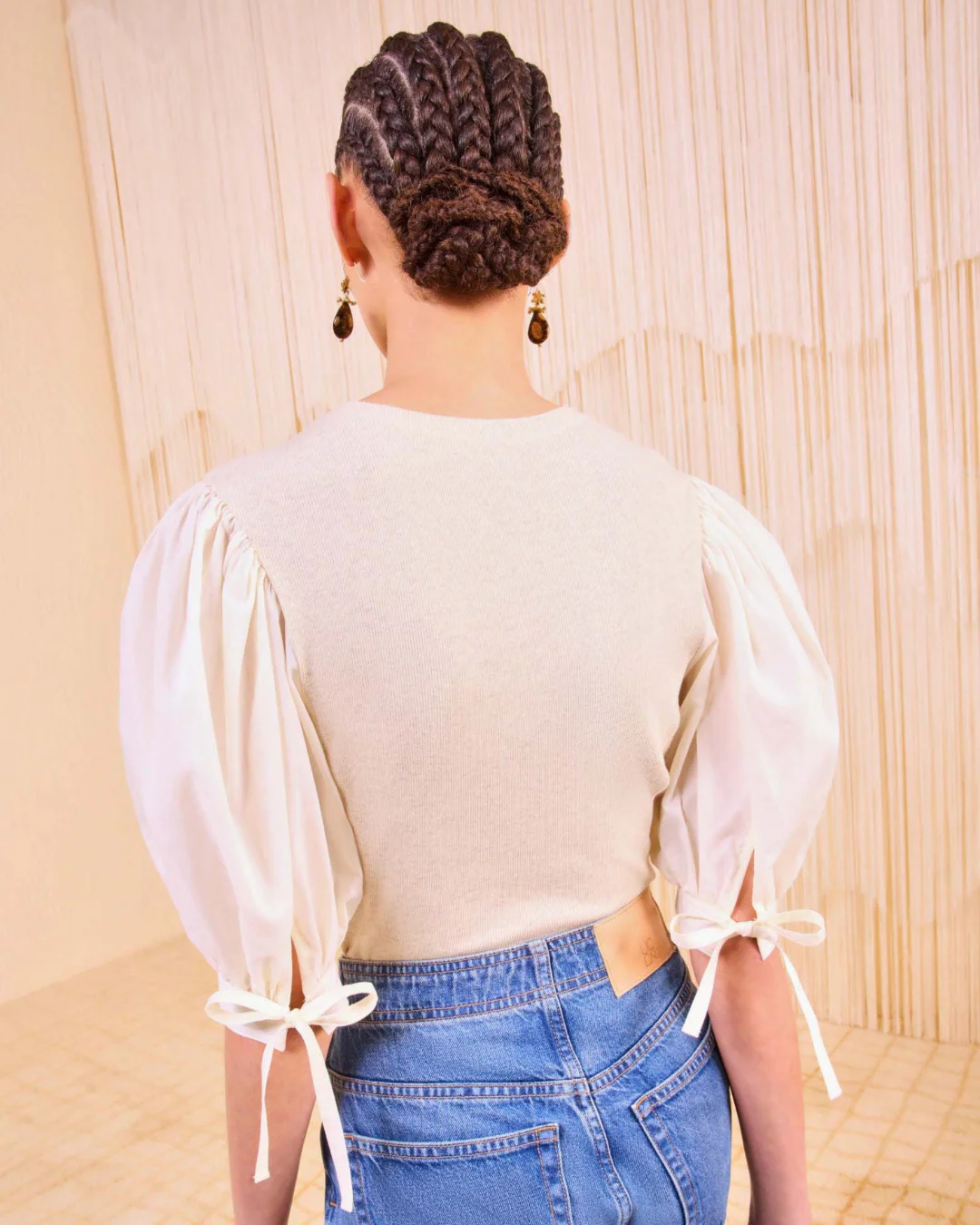 Ulla Johnson Penelope Short Sleeve Top - Ivory Melange - Image 4
